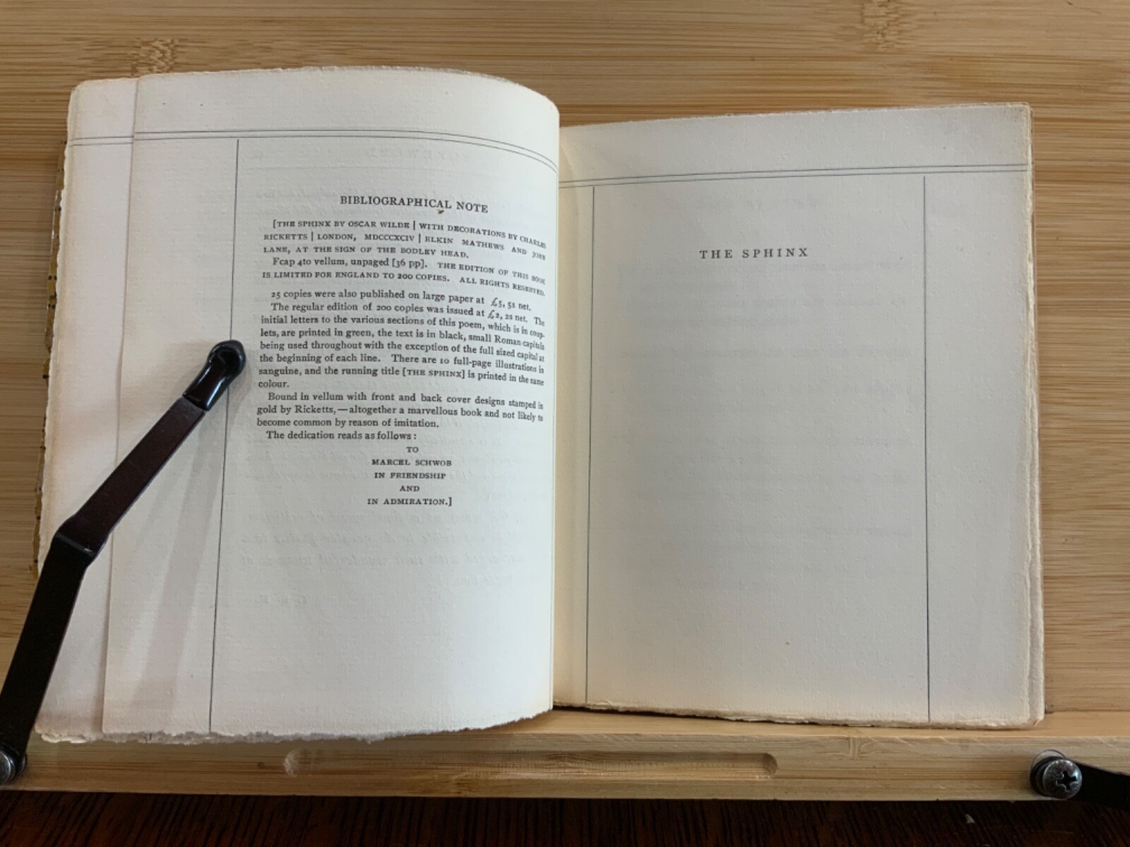 1911 The Sphinx by Oscar Wilde Limited Edition Thomas B. Mosher Portland, ME