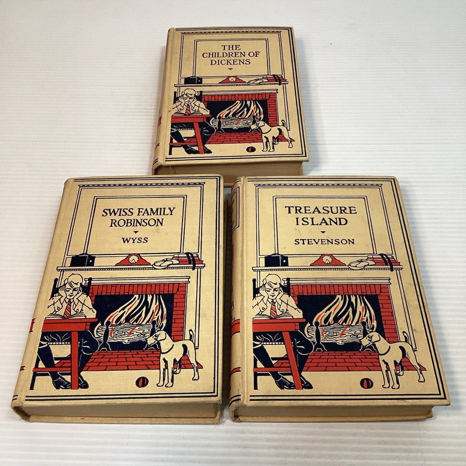Vintage Children’s Books 1920’s Dickens, Wuss & Stevenson Lot of 3 Classics