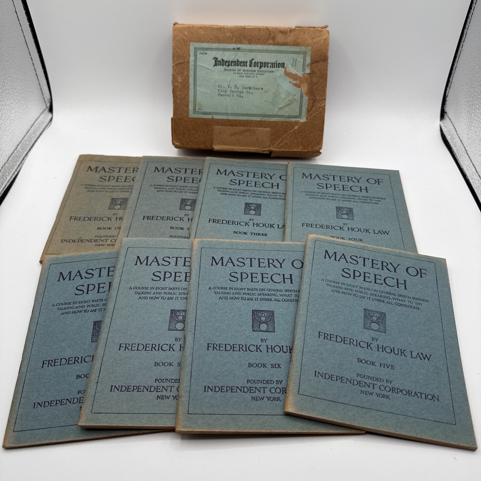 Mastery of Speech (8 Books) Complete Set by Frederick Houk Law 1918 w/ Mailer