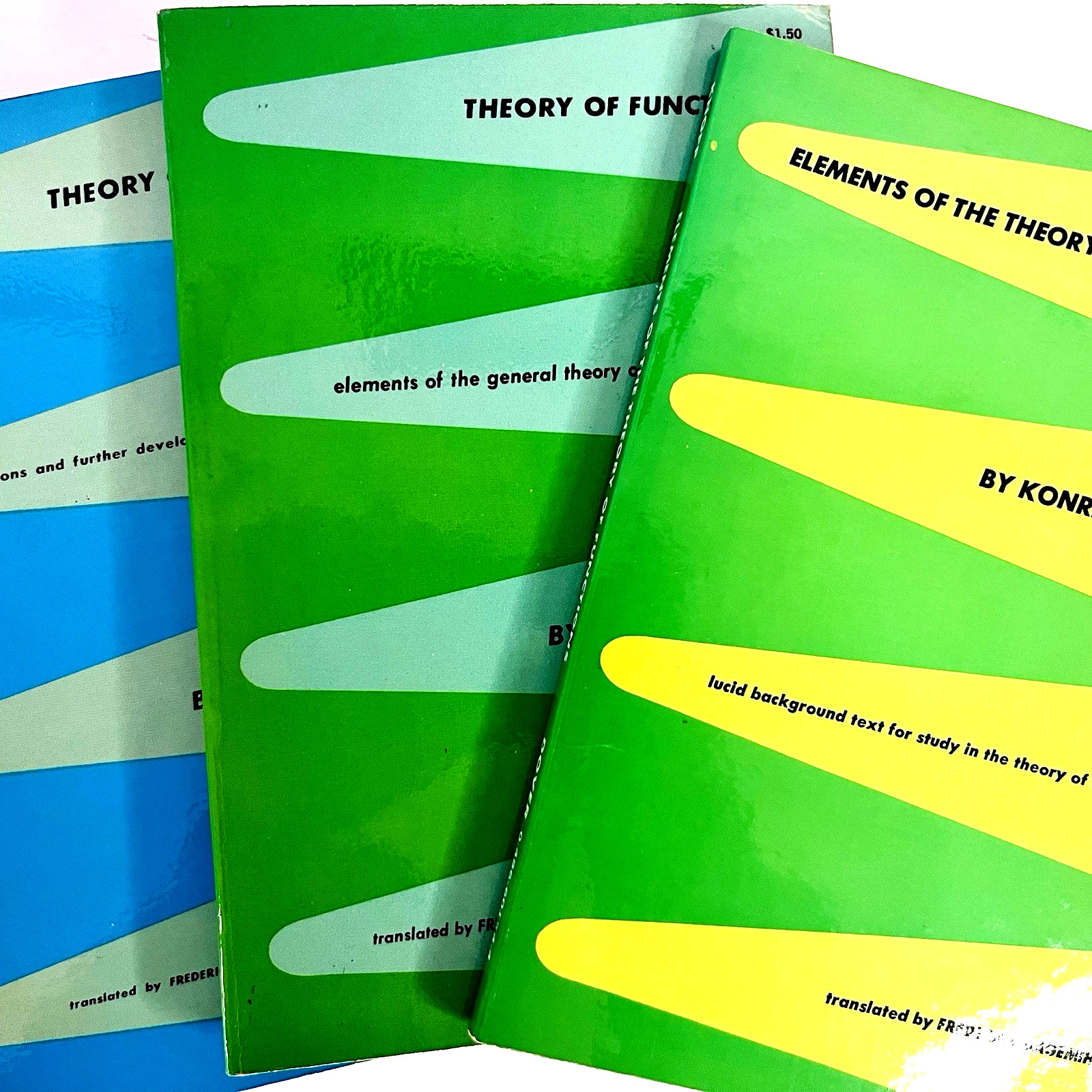 Vintage Elements of The Theory of Functions Lot 3 Books Softcover Konrad Knopp