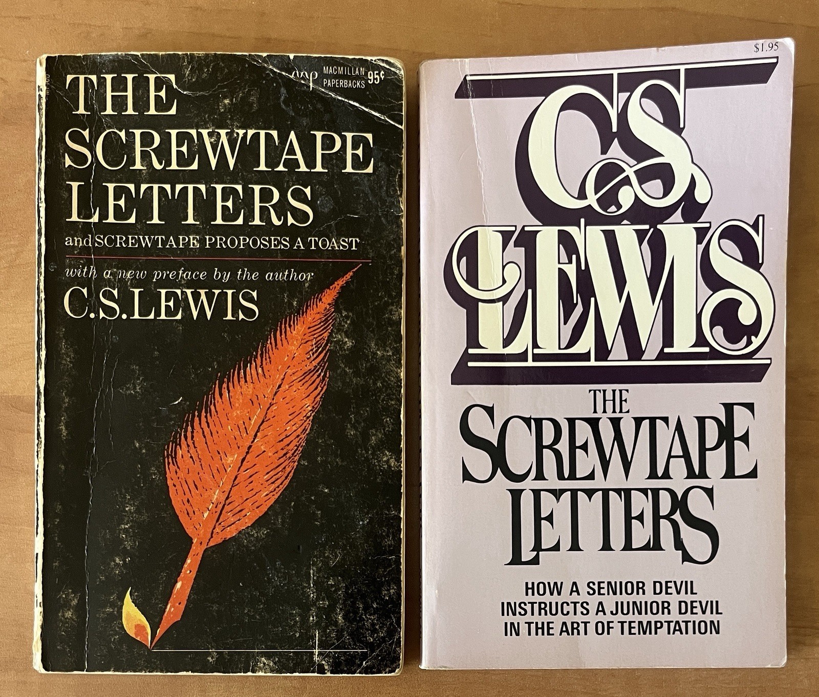 Lot of 2 PB The Screwtape Letters by C.S. Lewis 1959 1st American Printing/1980