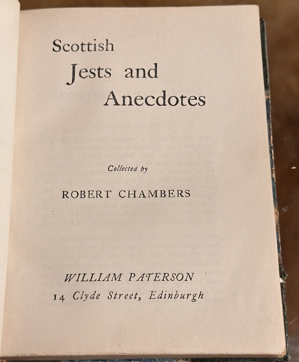 Scottish Jests and Anecdotes Robert Chambers 1880 Antique Leather Bound Marbled