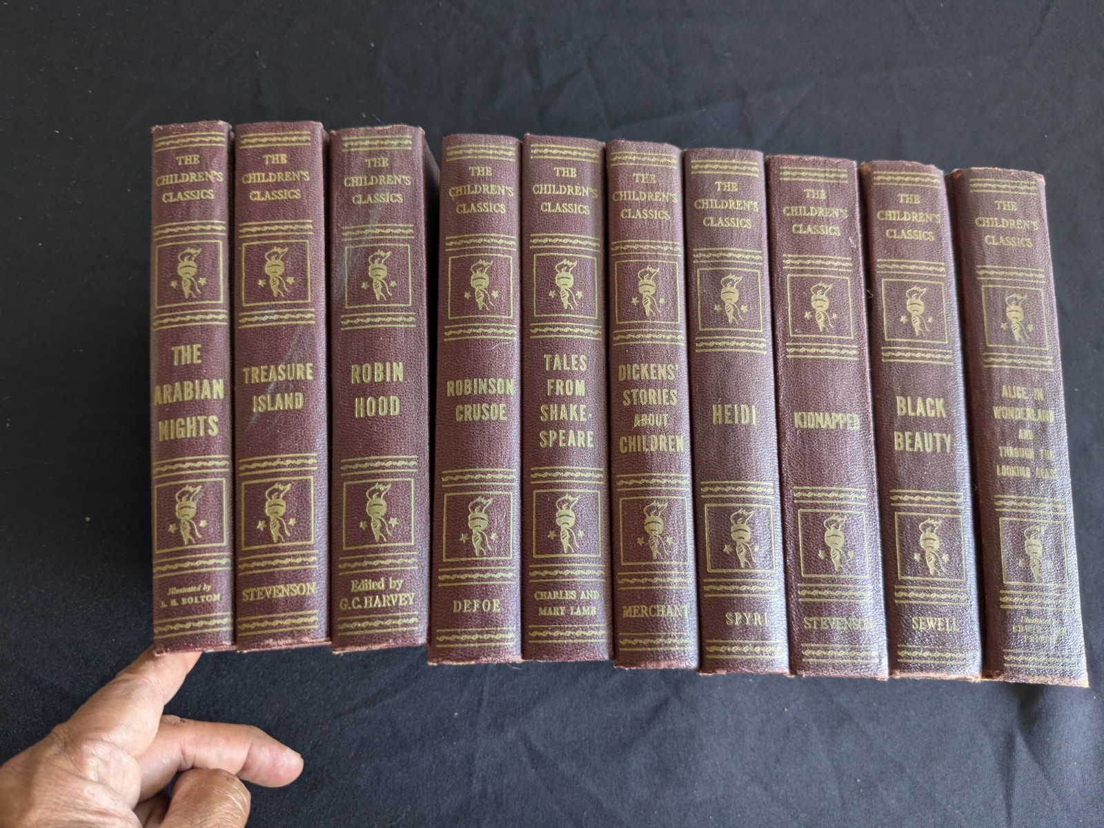 Antique 1920s The Children’s Classics Complete Hardcover Book Set Of 10