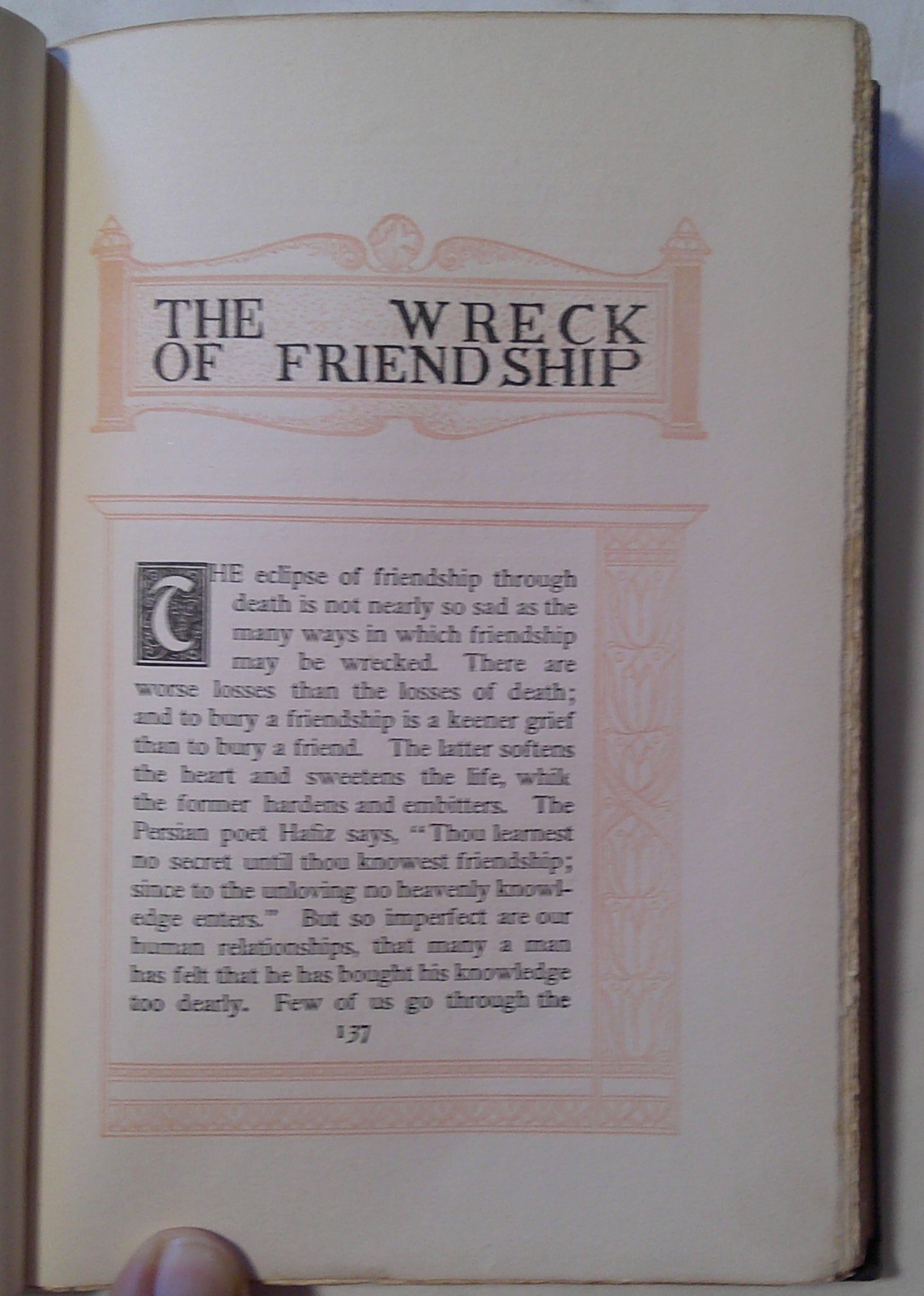 FRIENDSHIP by Hugh Black 1902 ANTIQUE Fleming H. Revell Co. Hard Cover
