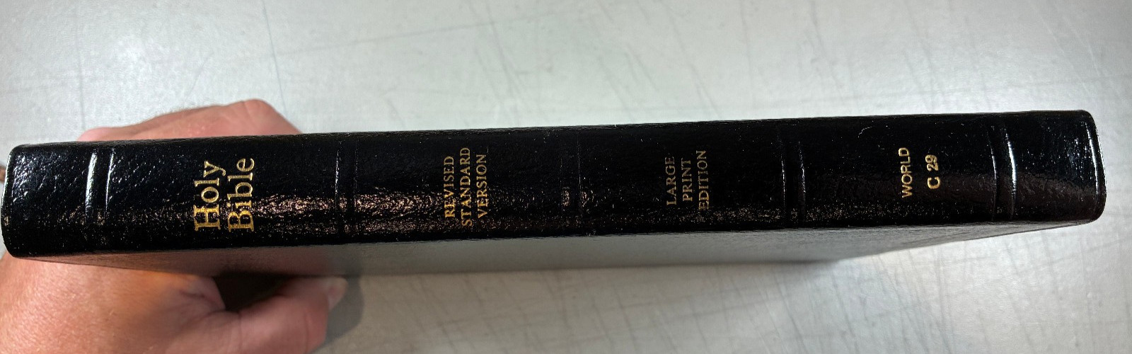 1972 Large Print Text Bible c29 Leather RSV Revised Standard Version w Box World