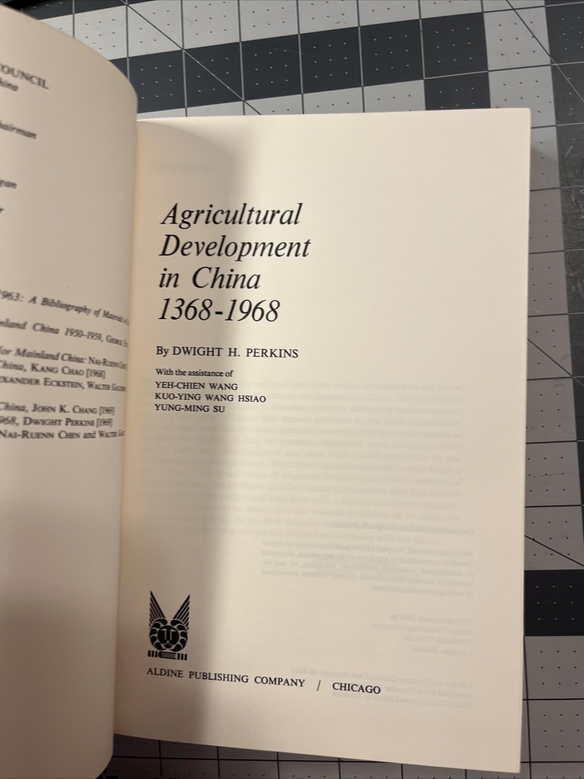 Agricultural Development in China 1368-1968 (1st Ed) by PERKINS, Dwight H.