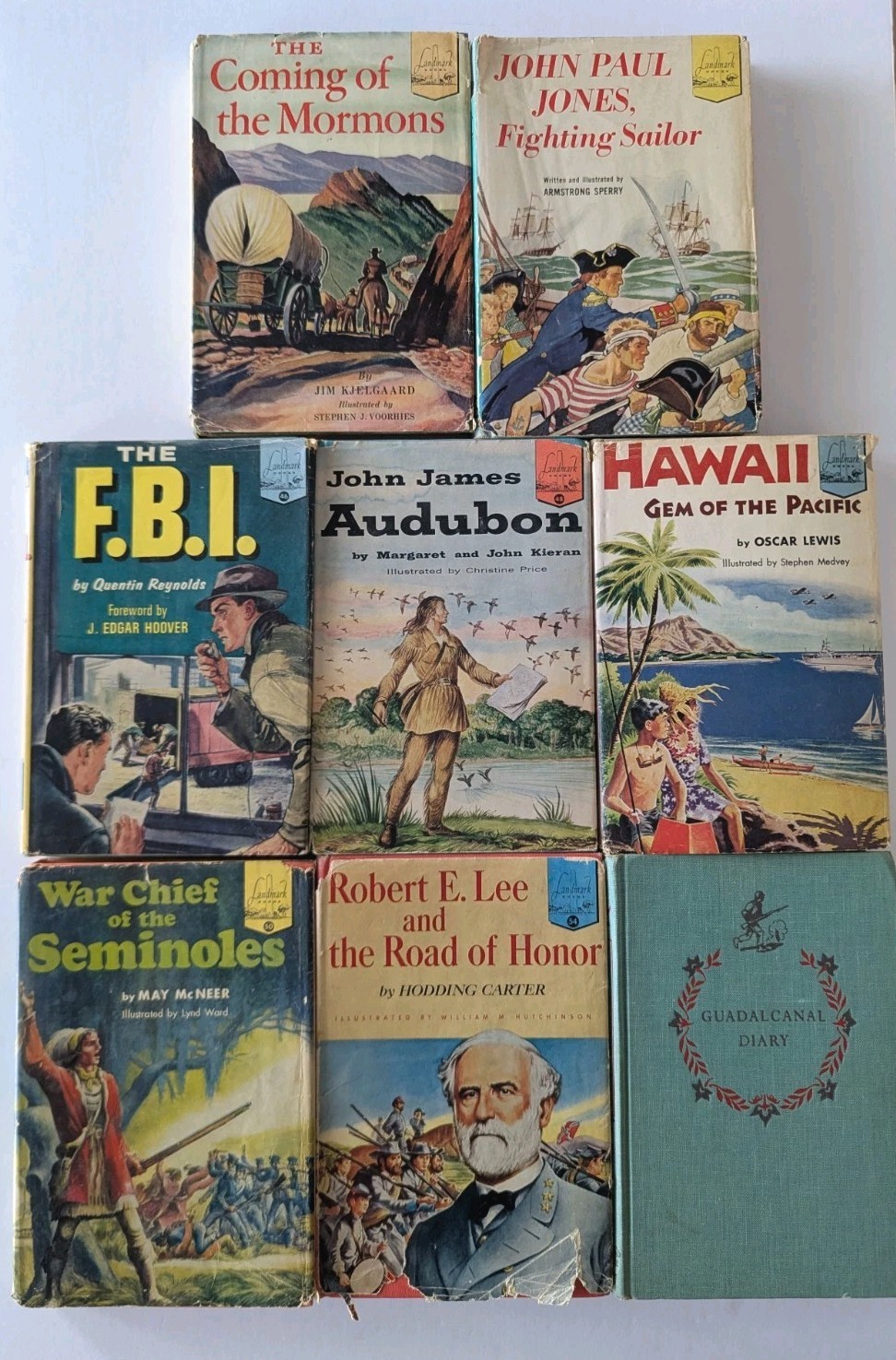 16 BOOK LOT Landmark US History #1-55 Hardcover Children Random House Decor VTG
