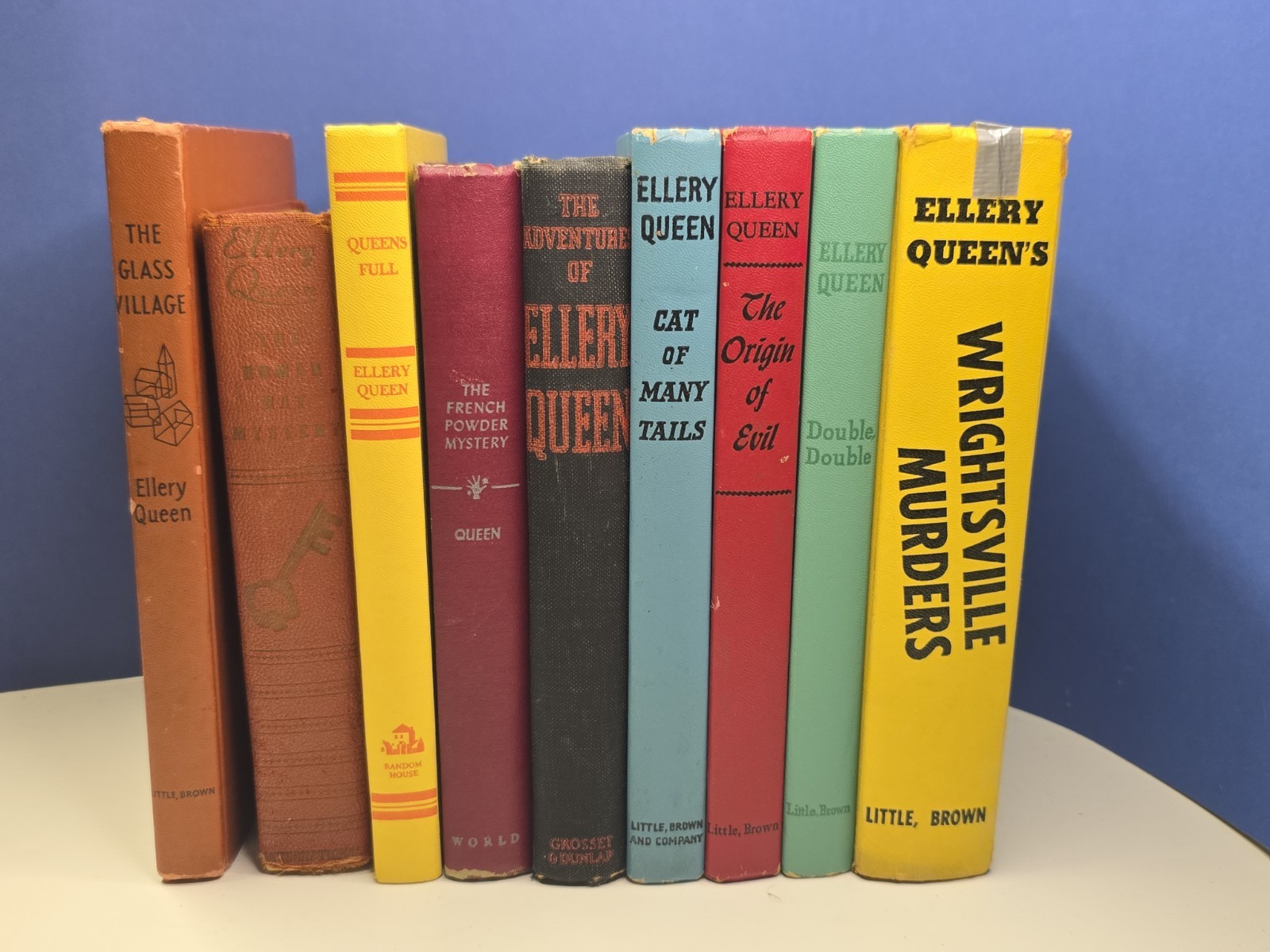 Ellery Queen Hardcover Books Mystery Crime Vintage Lot of 9 Thrillers