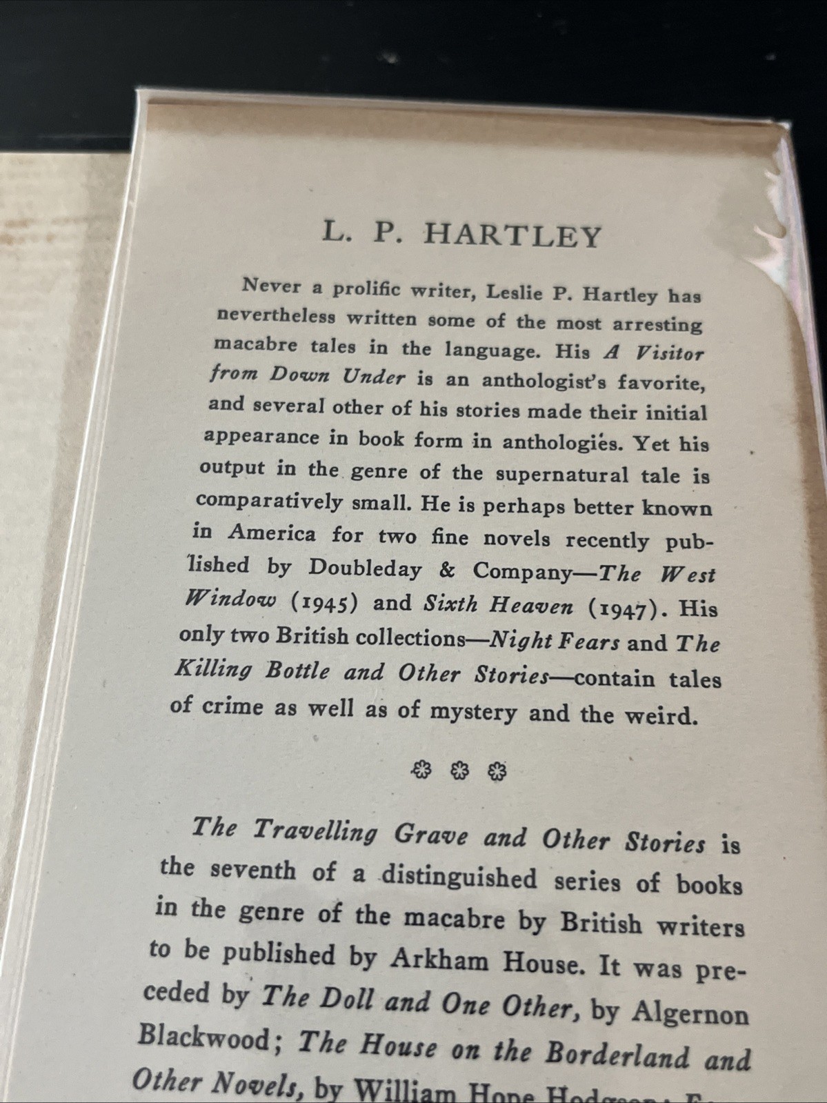 L.P. Hartley *RARE* The Traveling Grave Book – Arkham – 1948 – 1st ED – 2,000