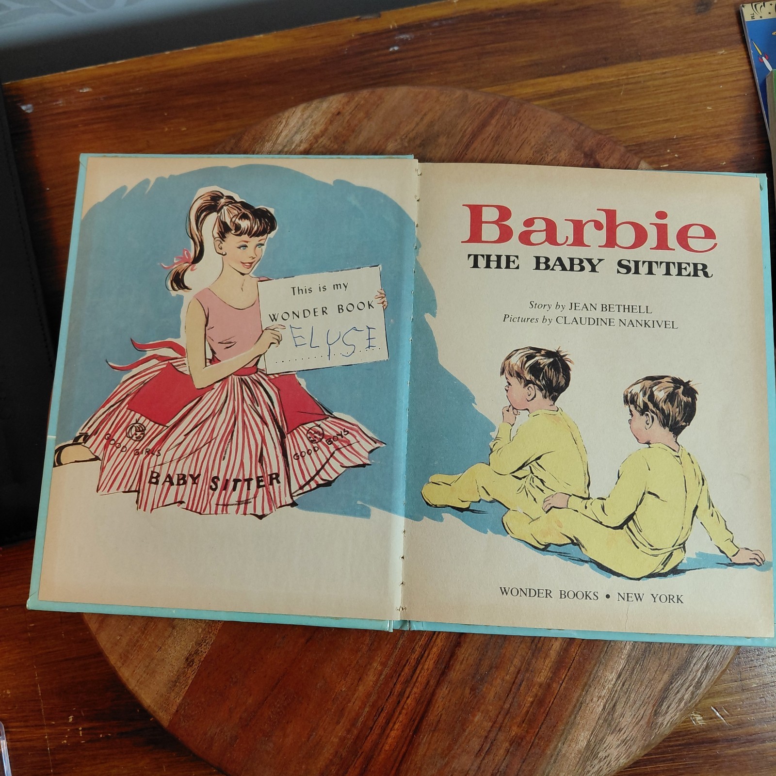 Vintage 1964 Barbie The Baby Sitter Wonder Book #849 Whitman Mattel HC USA