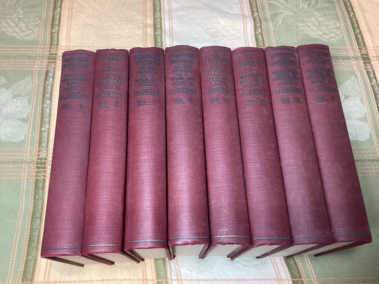 1904 Complete Works of Gustave Flaubert, 8 Volumes, Numbered and Illustrated