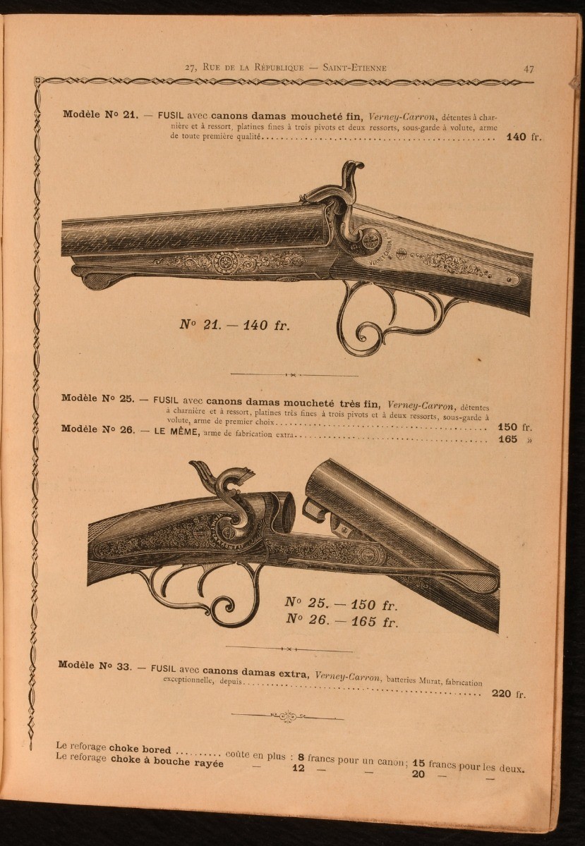 1895 Manufacture D’Armes Fondee en 1820 Verney-Carron Freres St. Ettienne Sai…