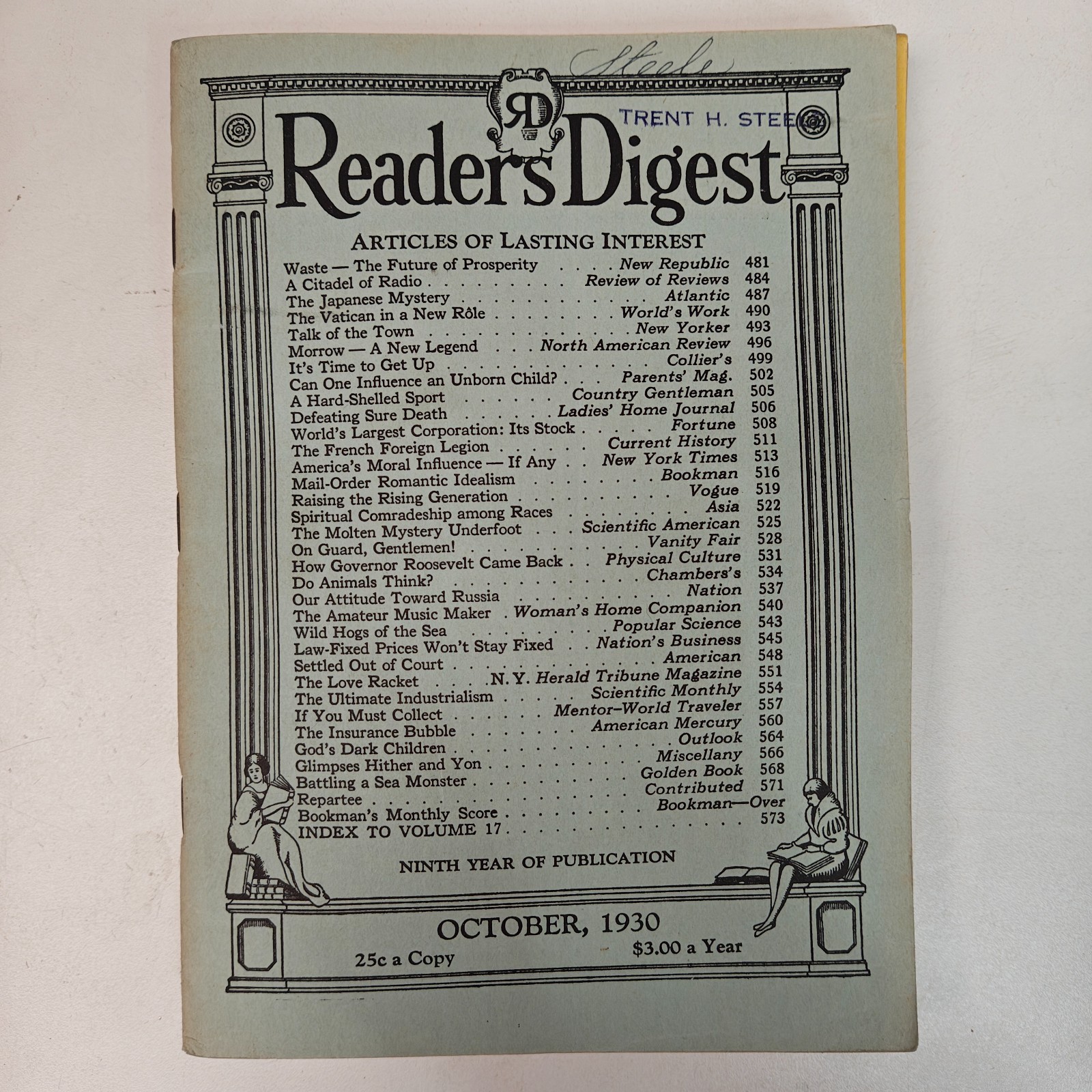 1930 Reader’s Digest Complete Annual Set 12 Issues Jan-Dec Vintage Magazines Lot