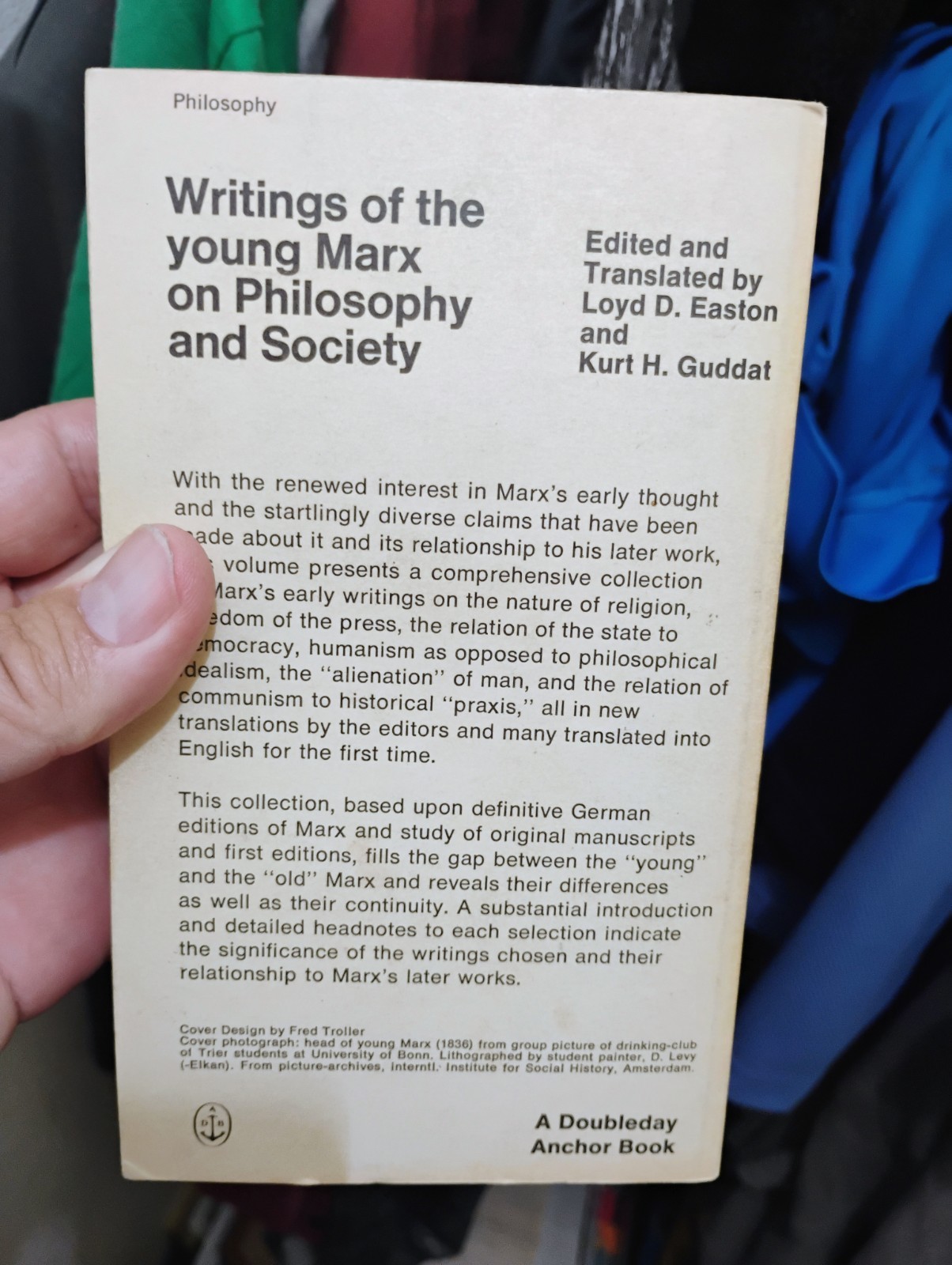 Vintage Paperback Book Writings Of Young Marx On Philosophy And Society