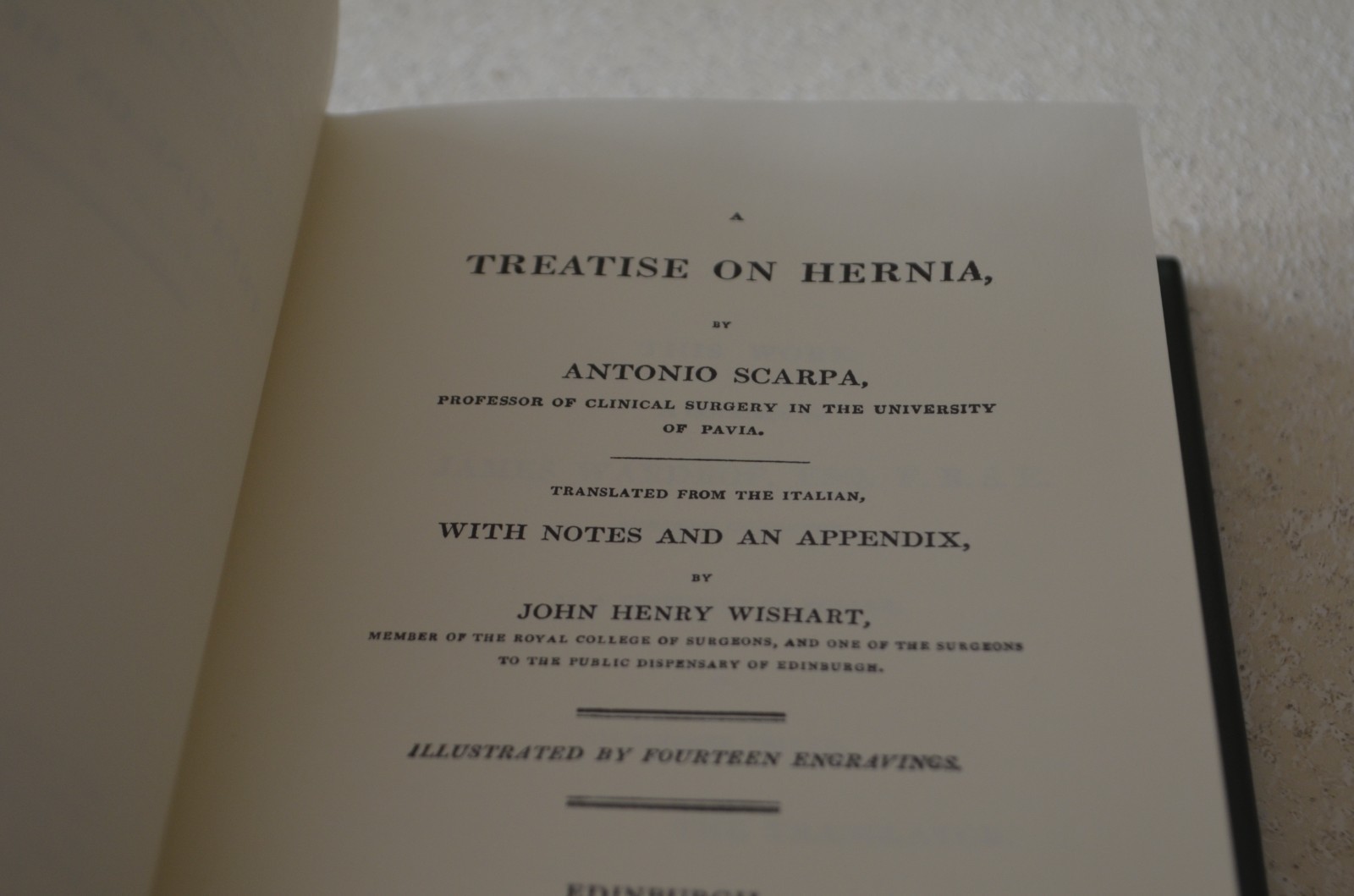 Antonio Scarpa A TREATISE ON HERNIA Gryphon Editions 1st Ed. 1988