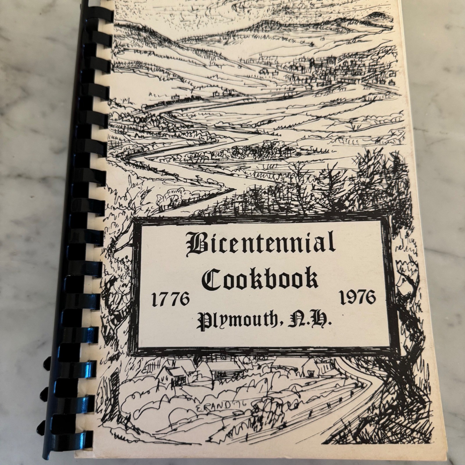 Vintage 1976 Plymouth NH Bicentennial Cookbook Community Recipes Spiral Bound