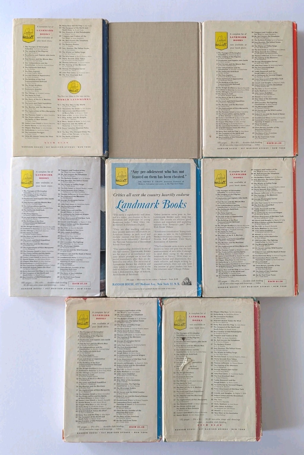 16 BOOK LOT Landmark US History #1-55 Hardcover Children Random House Decor VTG