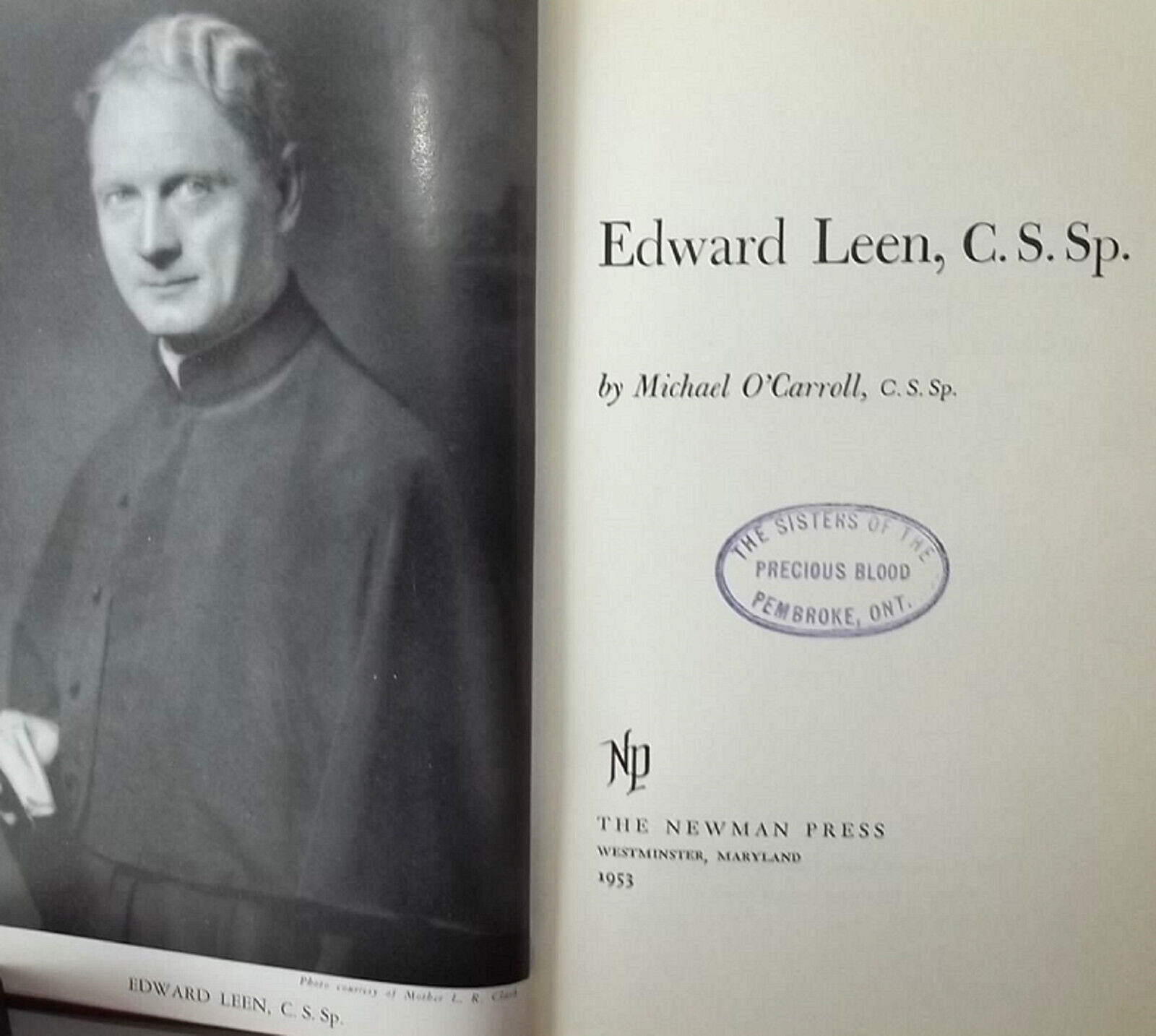 Edward Leen O’Carroll Holy Ghost Fathers Newman Press 1953 1st Ed w/DJ Acetate