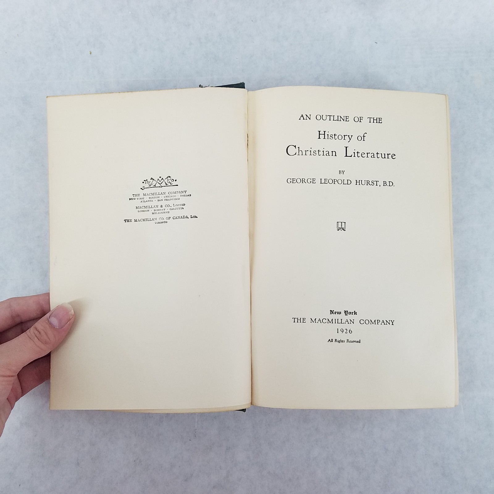 An Outline of the History of Christian Literature – 1936 Hardcover George Hurst