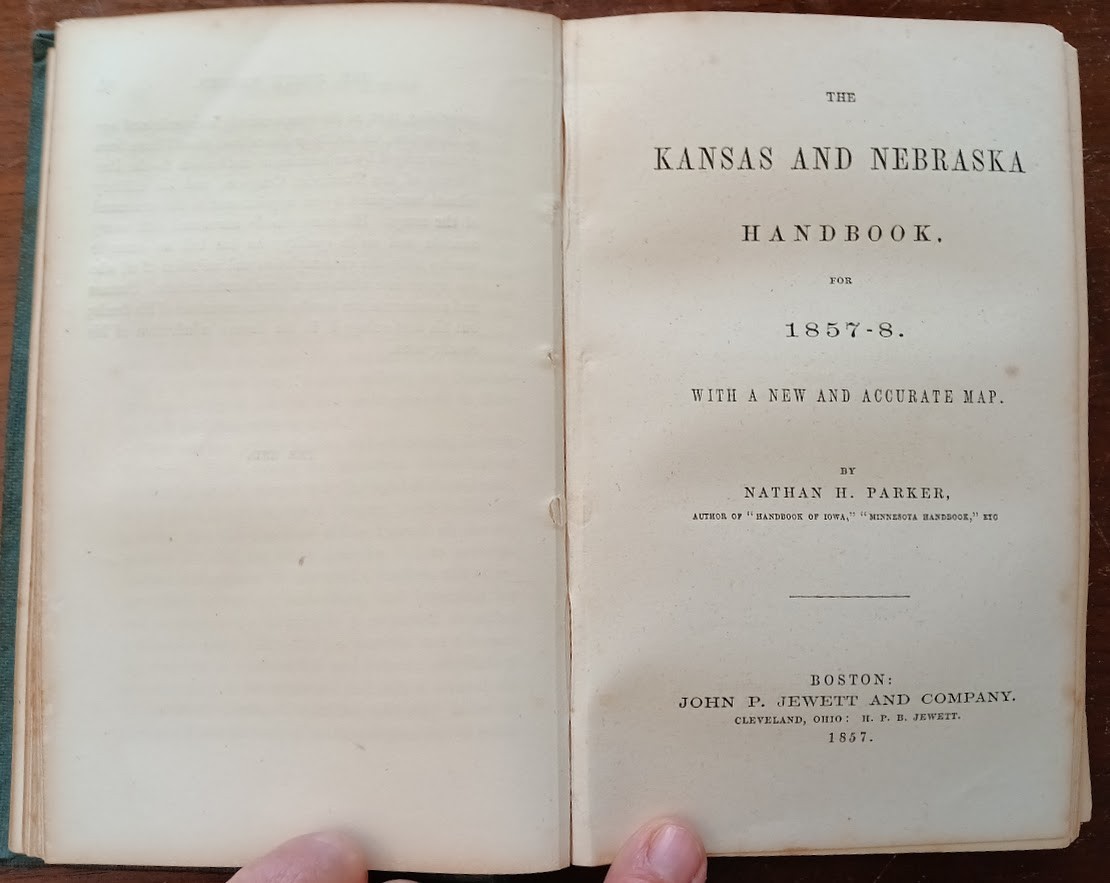 1857 Biography of Joseph Warren bound with Kansas and Nebraska Handbook