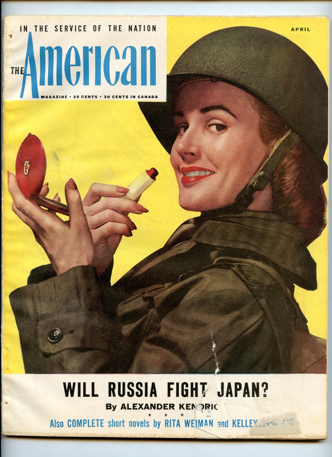 The American Magazine ~ April 1945 ~ Lois Brewster Model Cover ~ VG