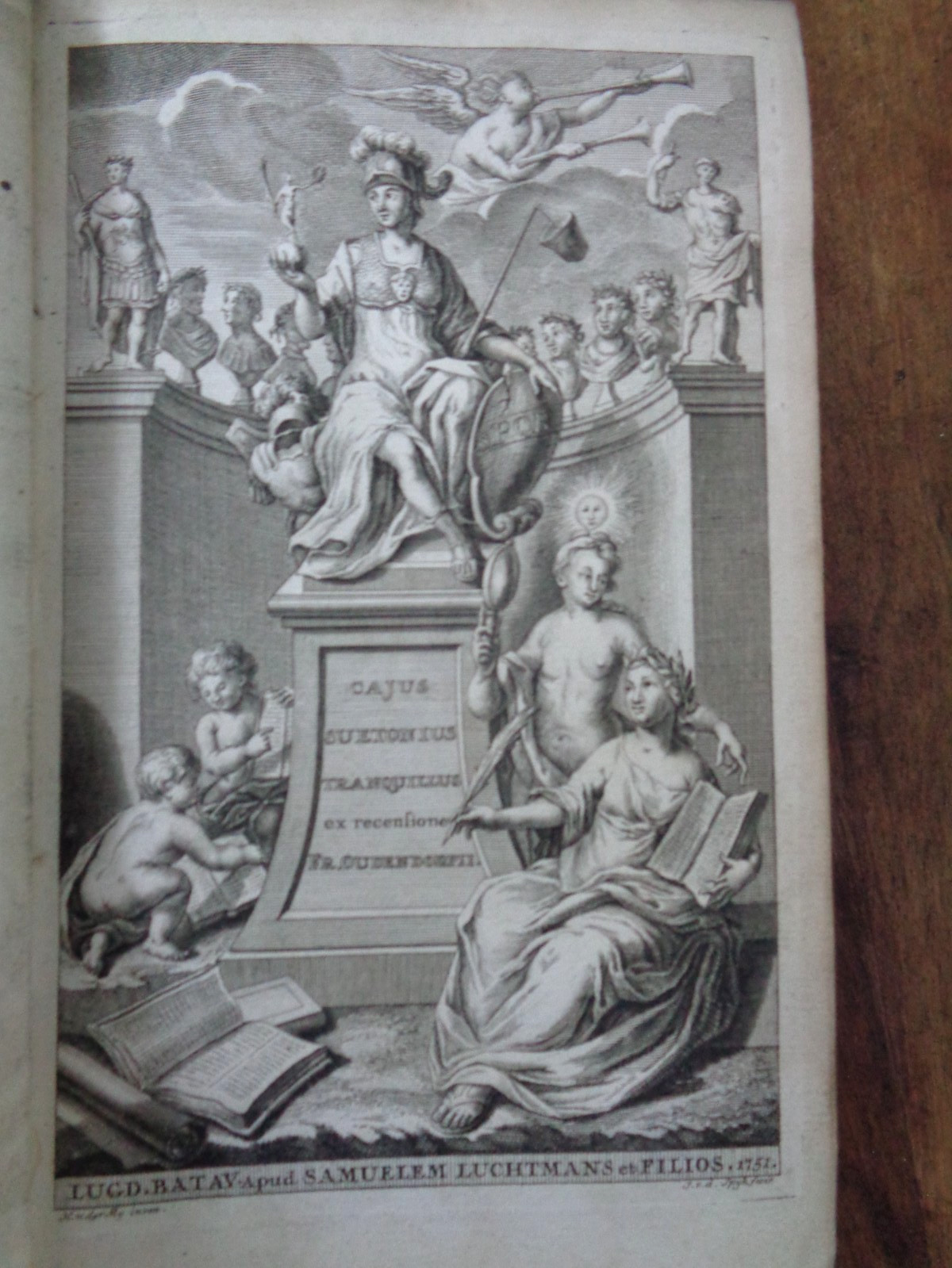 1751 LIVES OF THE TWELVE CAESARS BY CAIUS SUETONIUS TRANQUILLUS 13 PLTS LEIDEN^