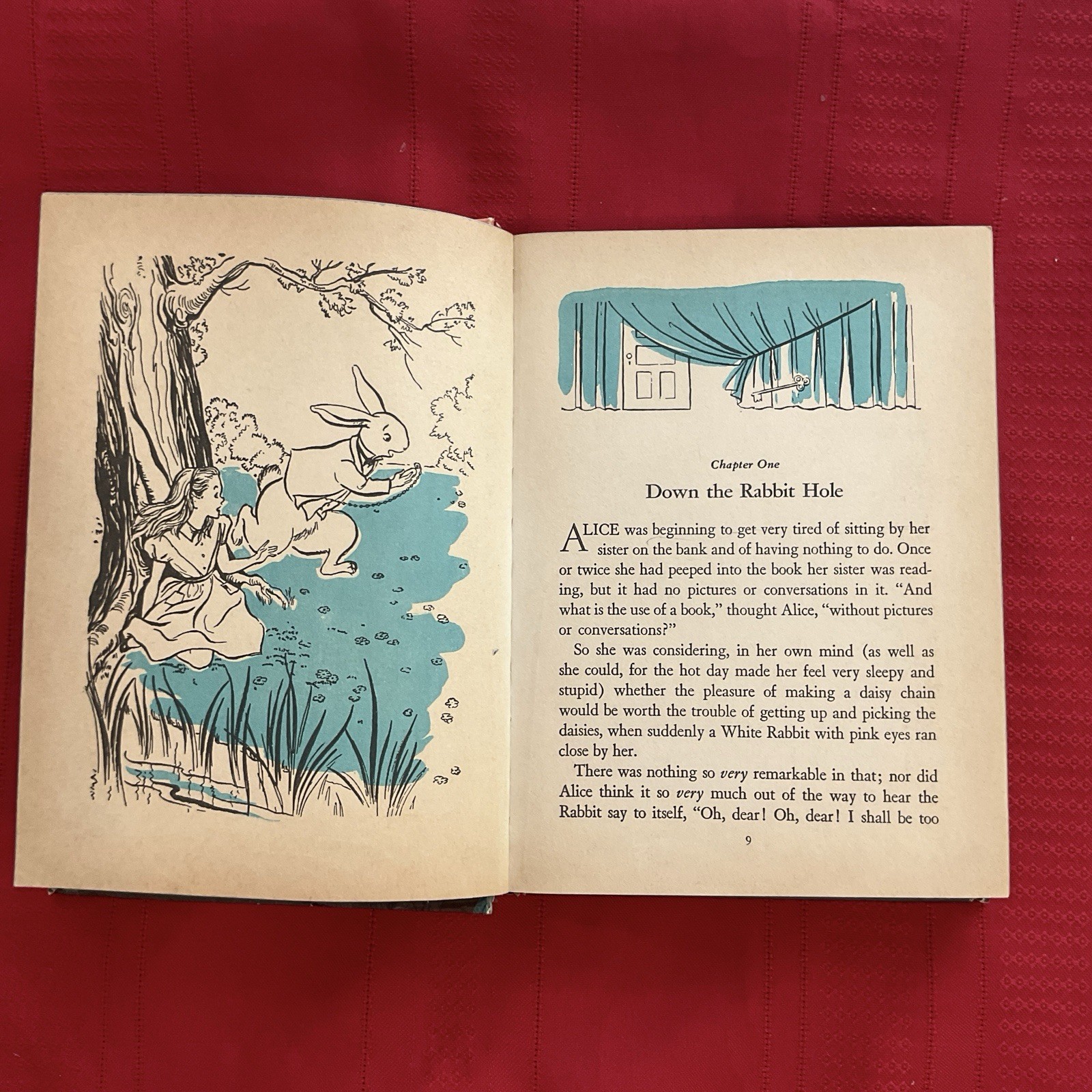 ALICE IN WONDERLAND … Lewis Carroll … Vintage 1955 Illustrated Edition Hardcover