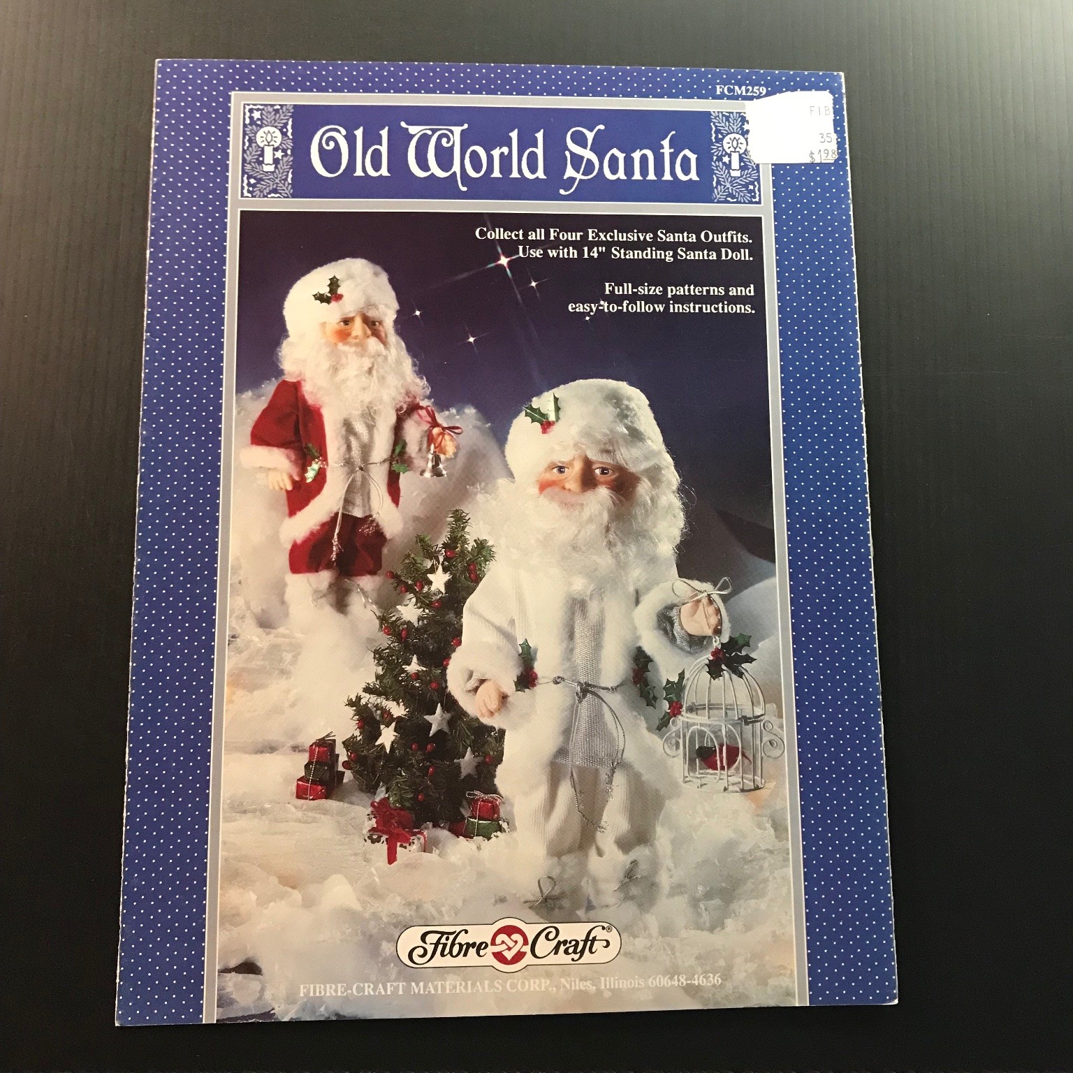 Old World Santa Fibre-Craft FCM259 1991 Doll Clothes Pattern Booklet