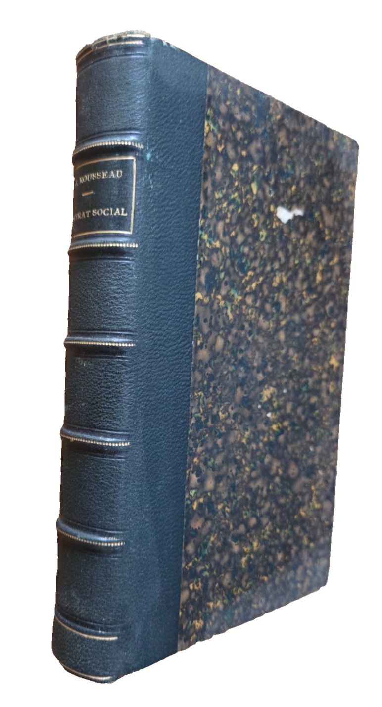 Rousseau Du contrat social ou principes du droit politique Leather French Text