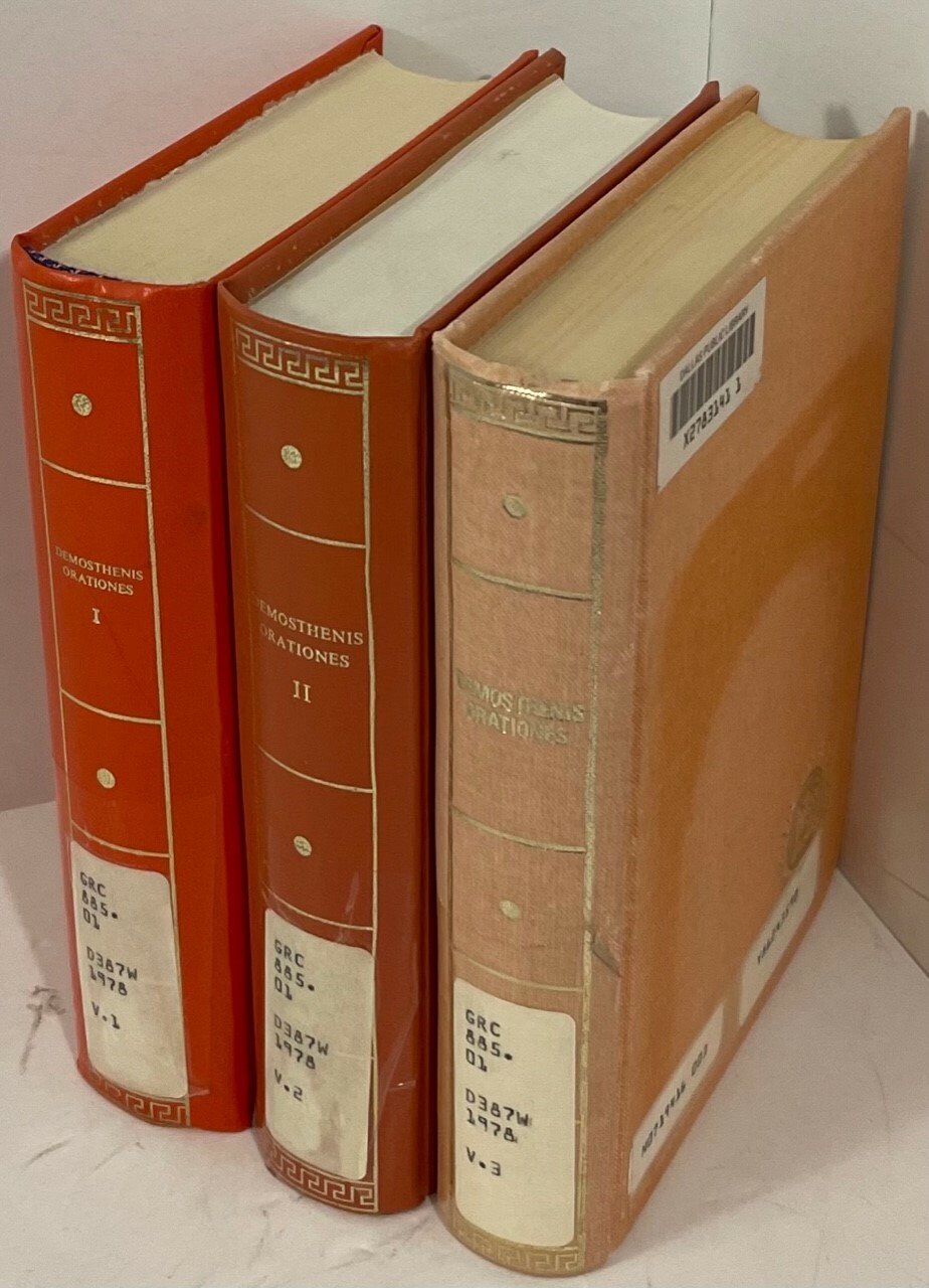 Demosthenes Orationes – Volumes 1,2 3 – Ex Recensione Dindorfii ~ Lipsiae ~ HB
