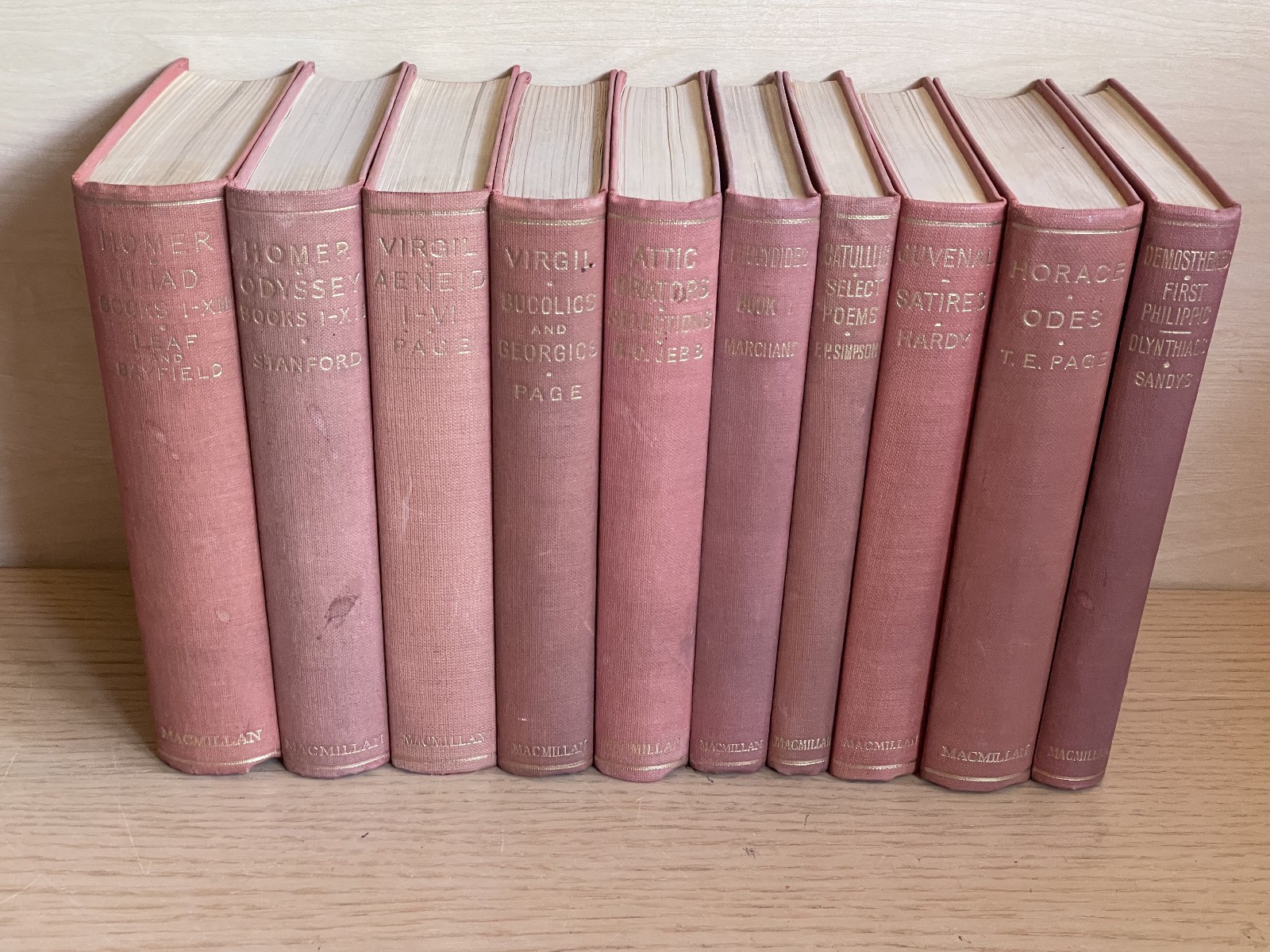10 x Classical Latin Texts Macmillan 1950s Homer Virgil Horace etc