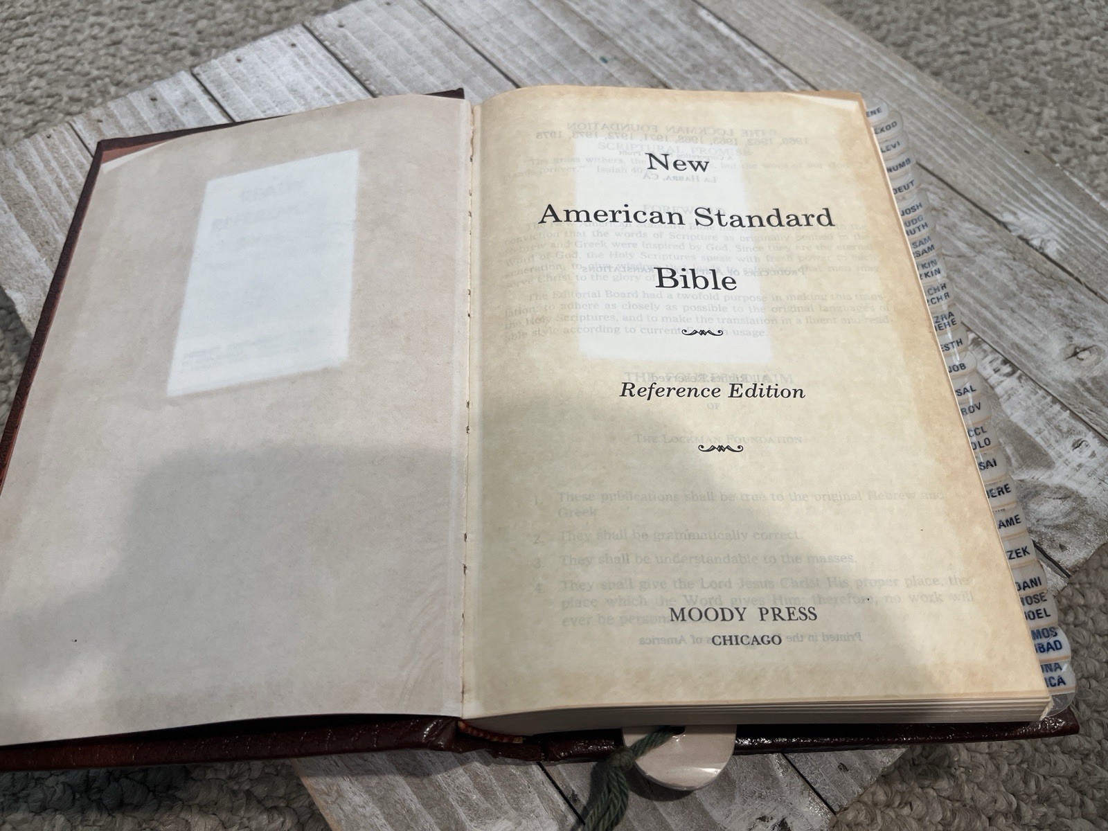 VTG 1975 New American Standard Bible Reference Edition Concordance Moody Press
