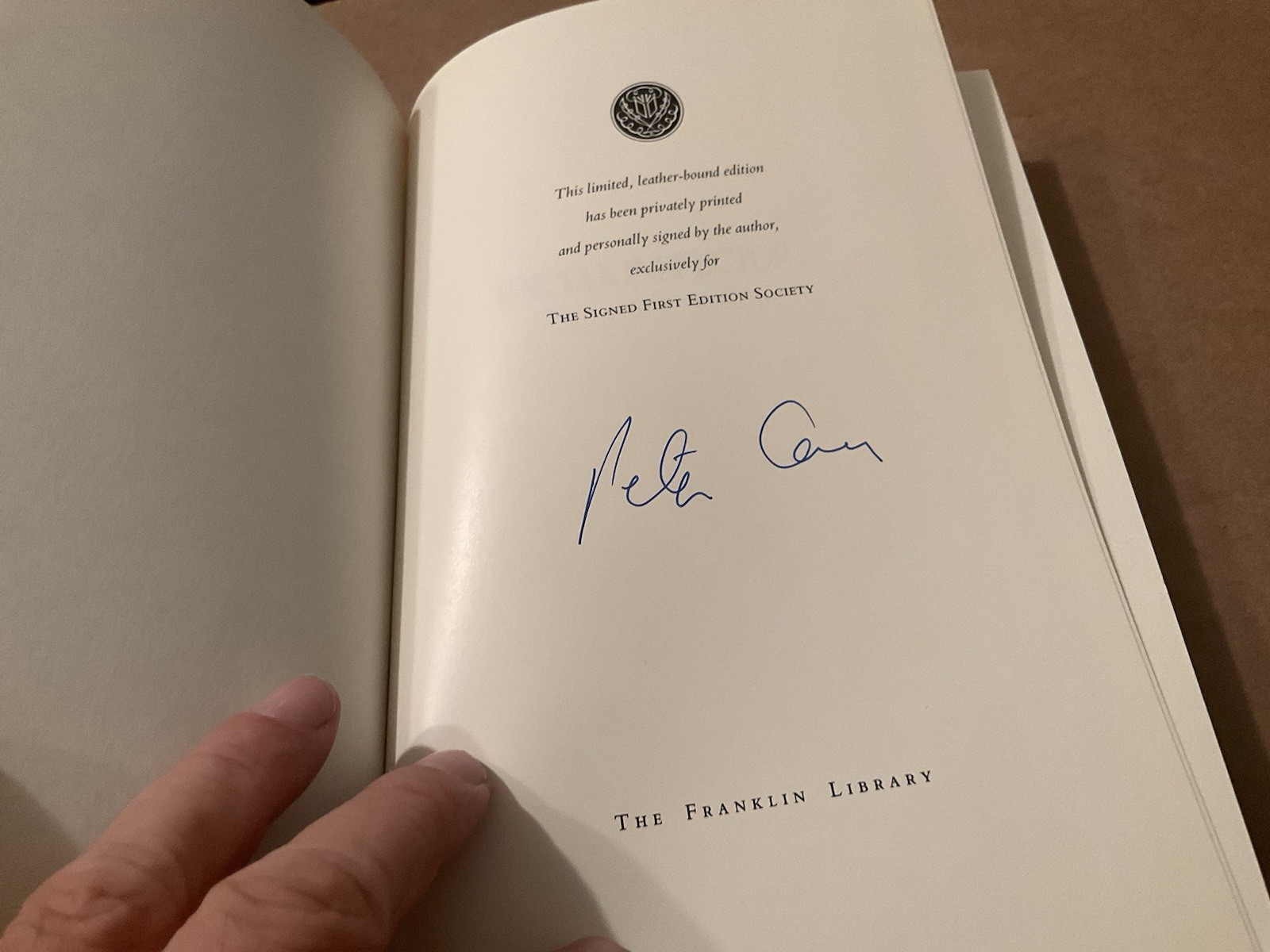 Peter Carey The Tax Inspectorr signed Limited Edition Franklin Library Leather