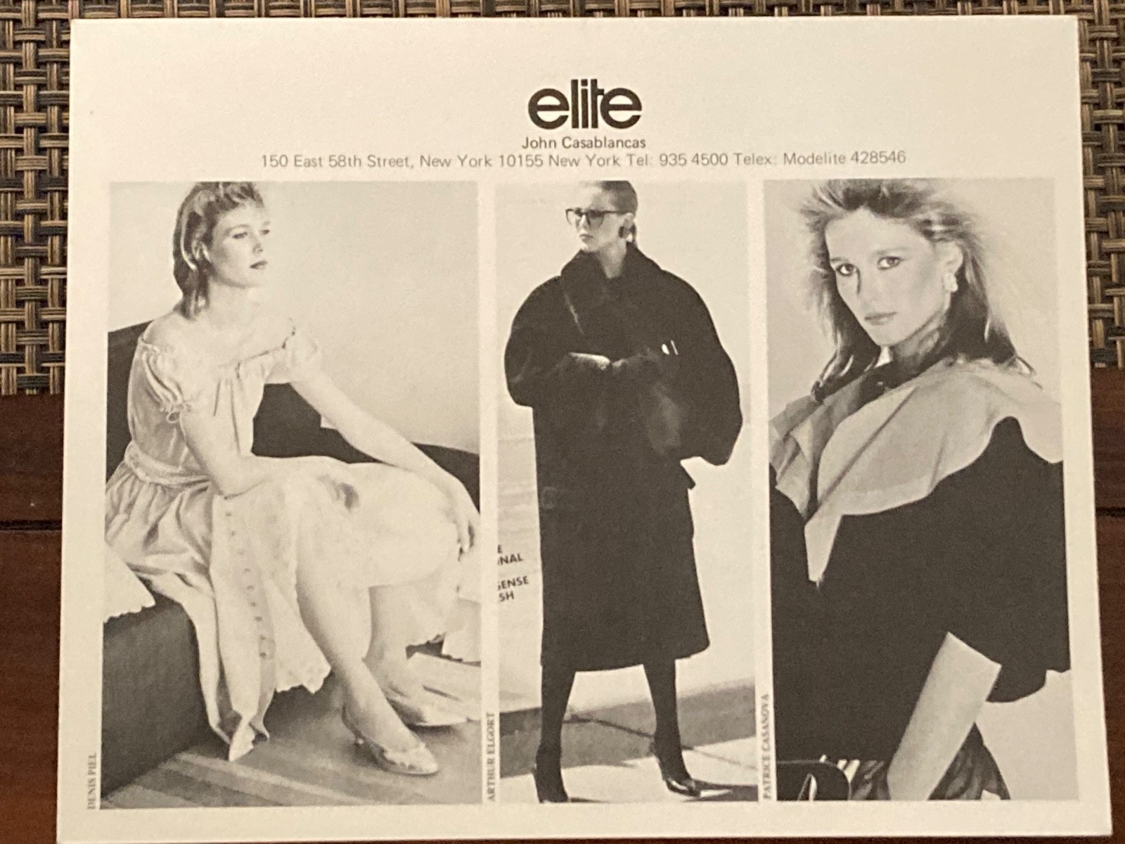 1986 ELITE CASABLANCAS SUPERMODEL COMPOSITE CARDS ALEX DONOHUE EMBERG BY MARLOWE