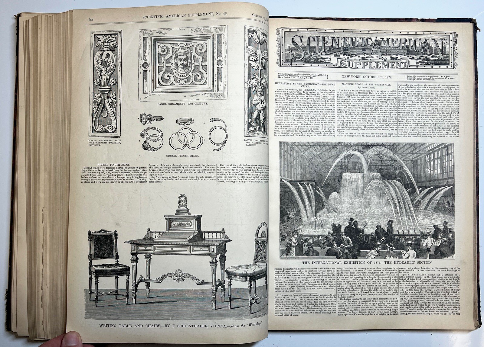 1876 SCIENTIFIC AMERICAN SUPPLEMENT CENTENNIAL EXHIBITION ILLUSTRATED VOLS I II