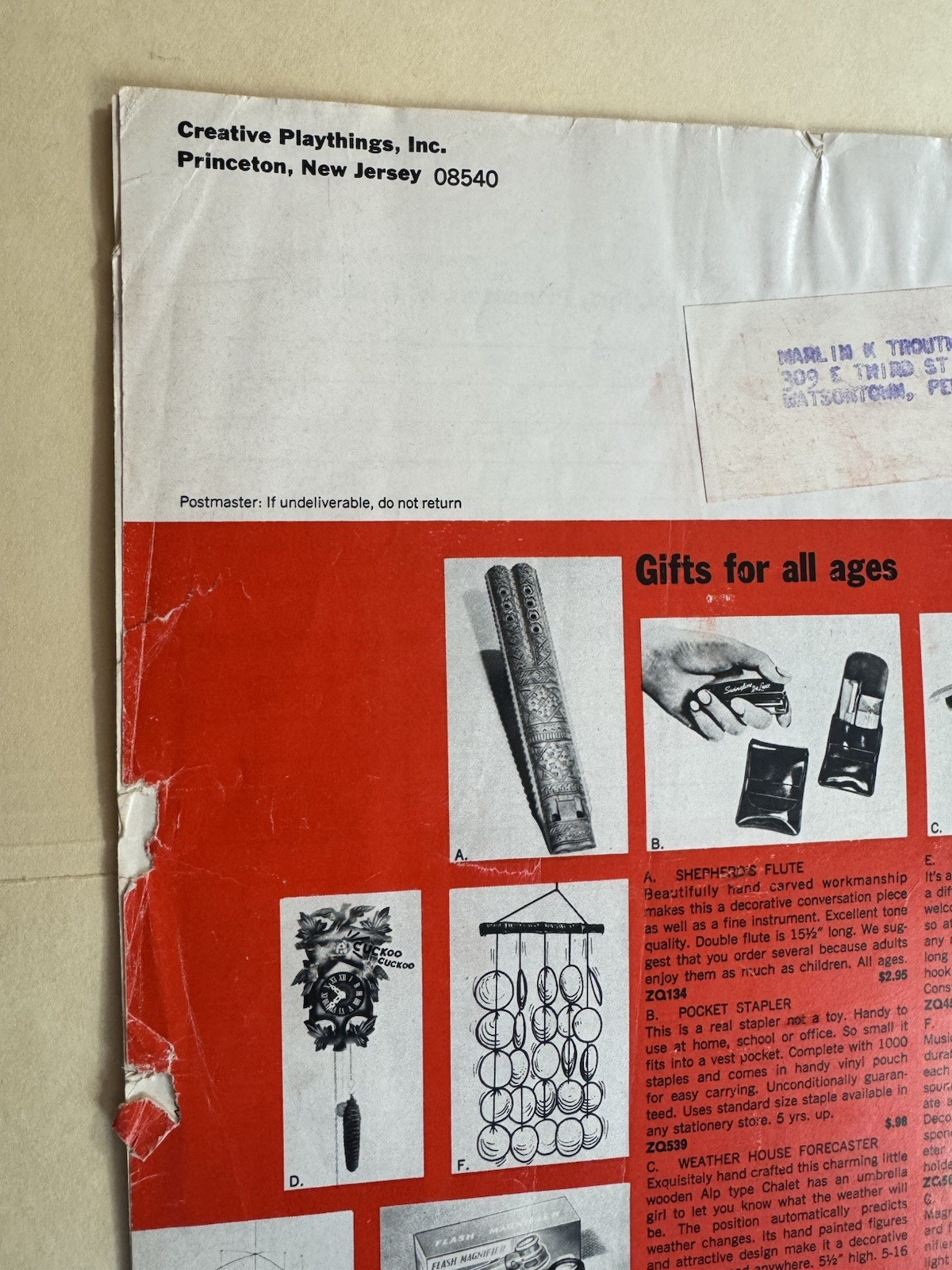 1963 Creative Playthings Toy Catalog – Toys, Games, Science, Novelty 32 Pages