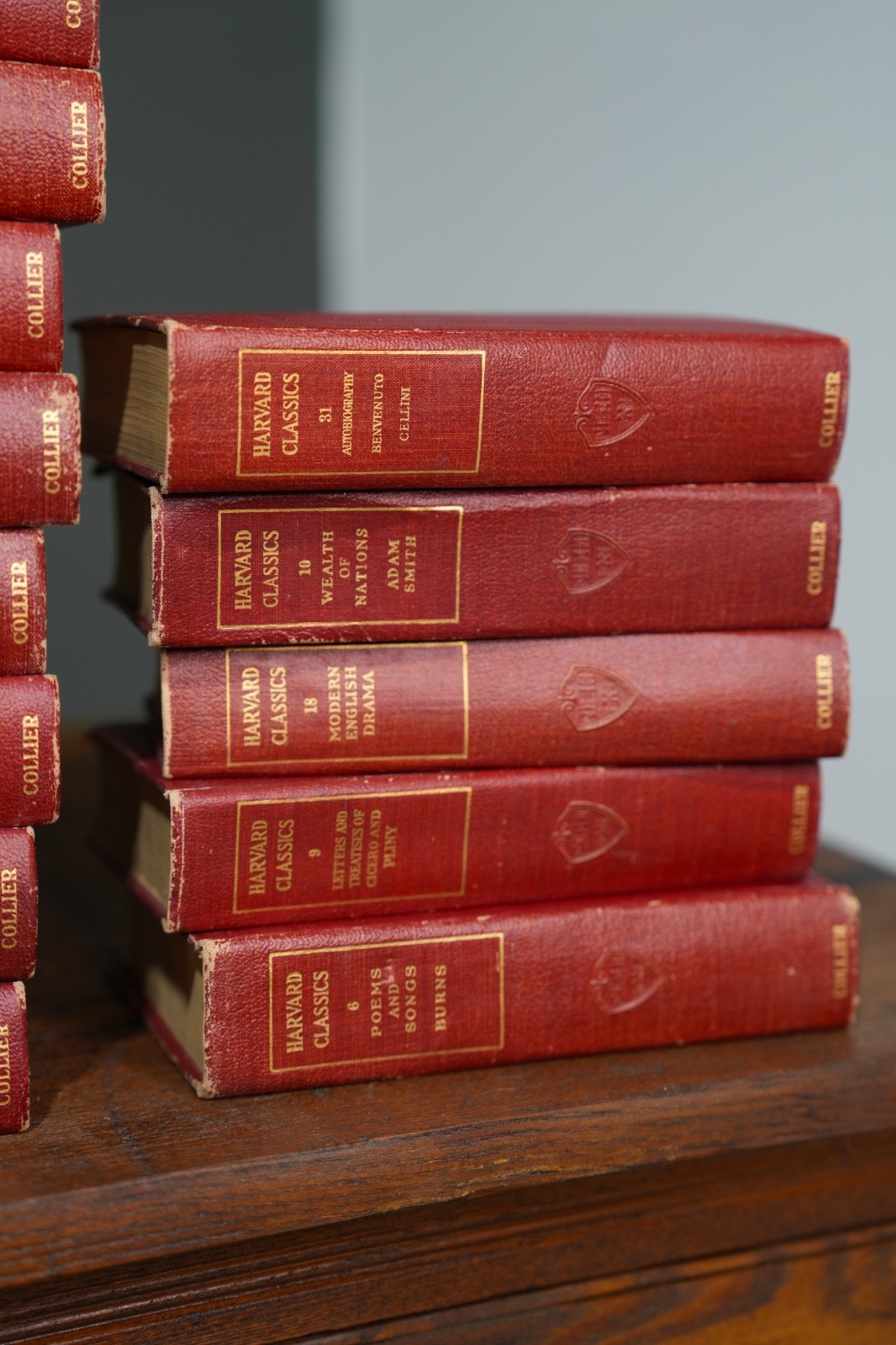 Harvard Classics 1909-1910 Collier 39 Volume Set Red Poetry Lectures Drama VTG