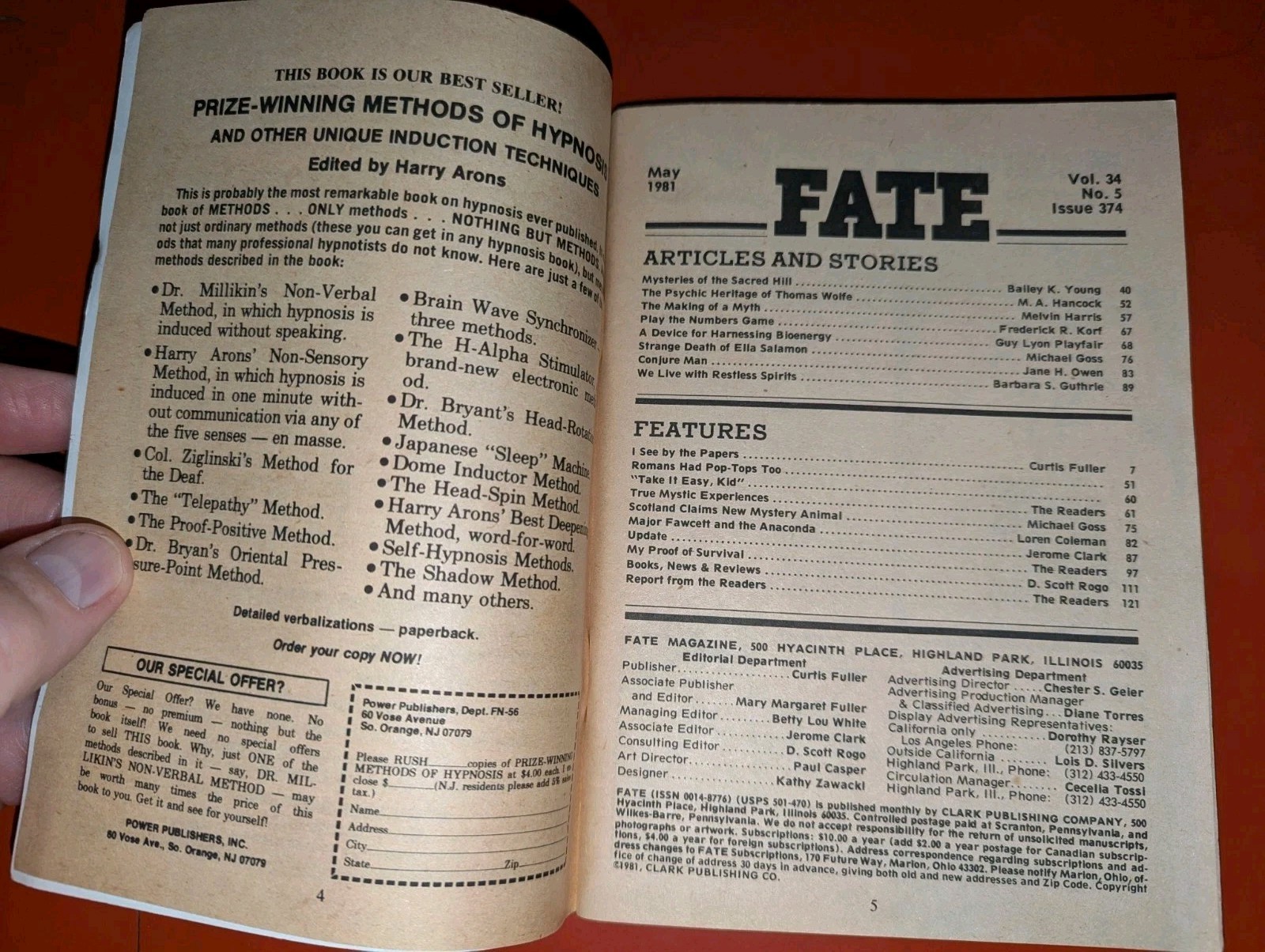 1981 Fate Magazine/Digest Lot of 9 Science Fiction Unexplained