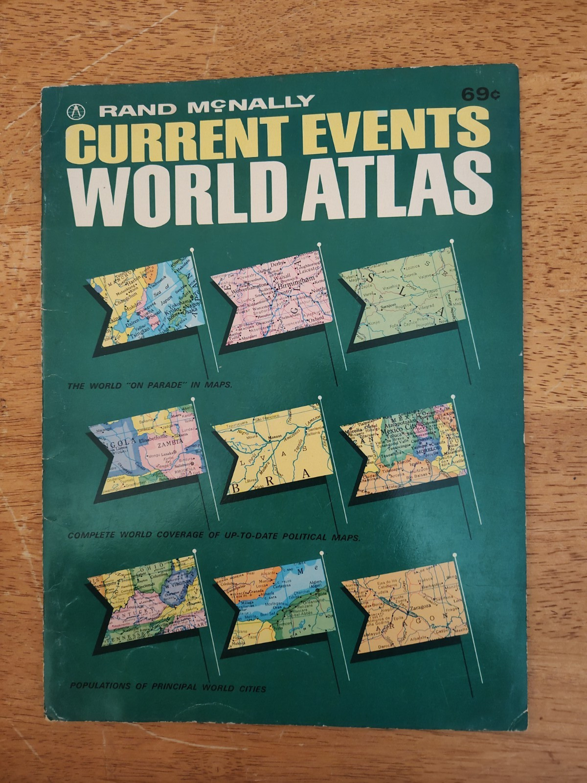 Vintage 1968 Rand McNally Current Events World Atlas 32 Pages Cold War Maps