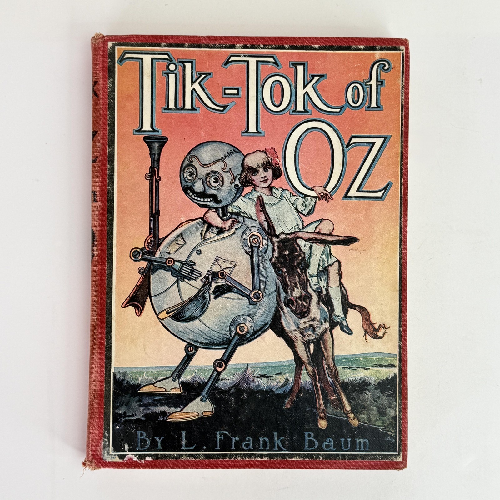 Vintage Tik-Tok Of Oz L Frank Baum Reilly & Lee Red Cloth Hardcover Illustrated