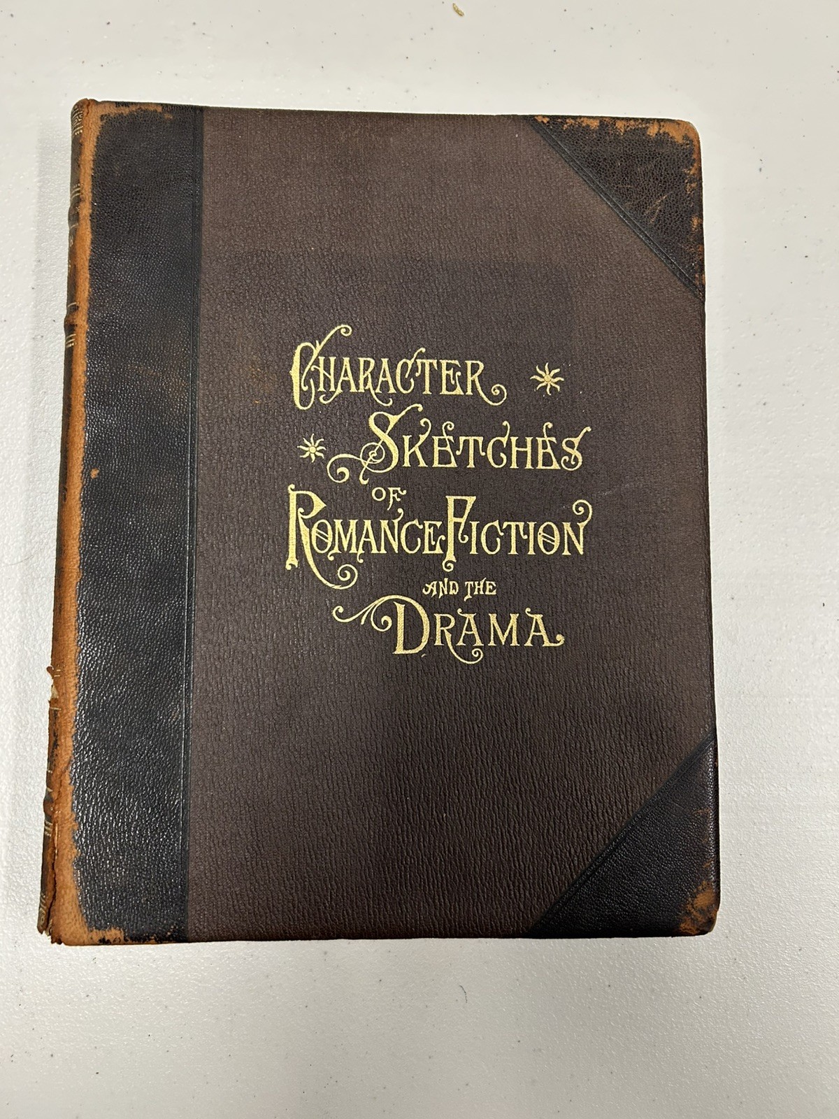 Antique 1902 Brewer Character Sketches Romance 8 Vol Complete Brown Leather Set