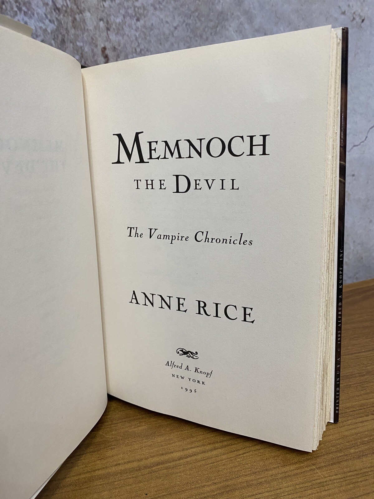 Anne Rice Memnoch the Devil Lestat 1995. SIGNED. 1st. Inscribed for Kathy O
