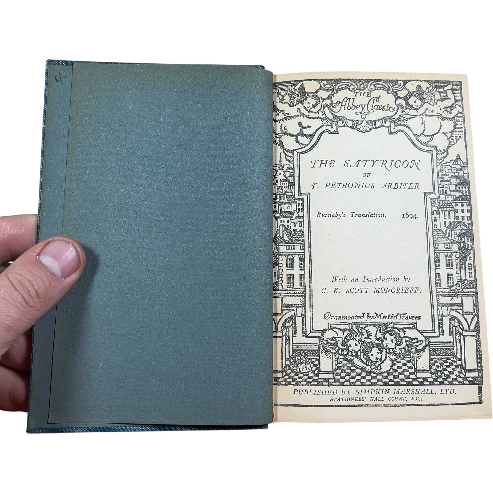 The Satyricon Book T. Petronius Arbiter 1694 Burnaby’s Translation Intro Moncr