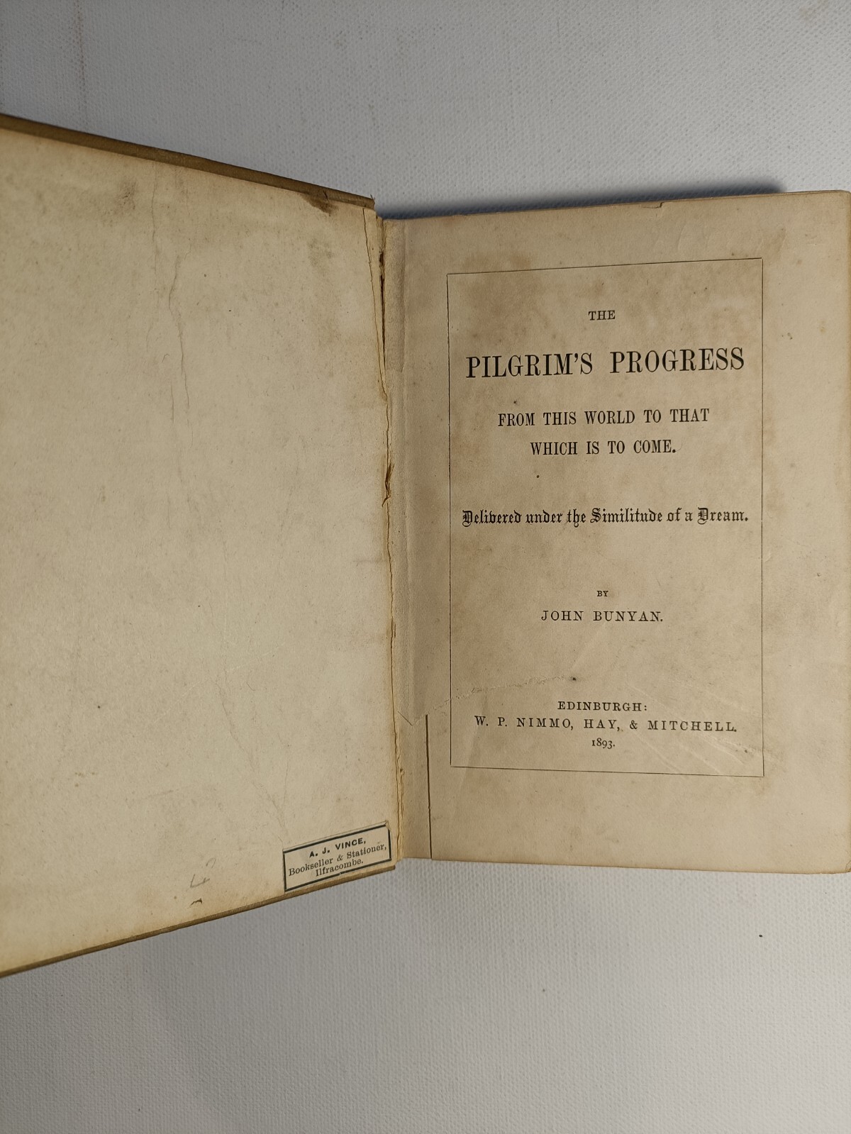 The Pilgrim’s Progress by John Bunyan 1893 hardback Nimmo, Hay and Mitchell