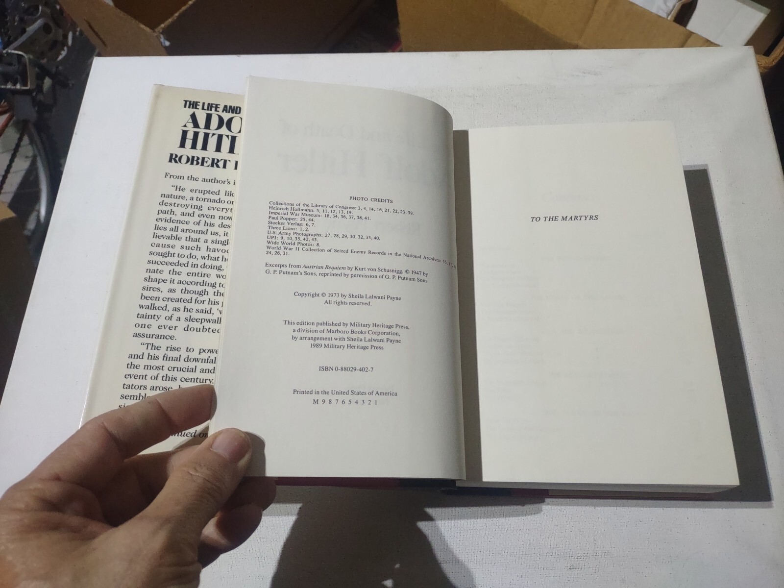 1989 THE LIFE AND DEATH OF ADOLF HITLER HC BOOK BY ROBERT PAYNE WWII MILITARY