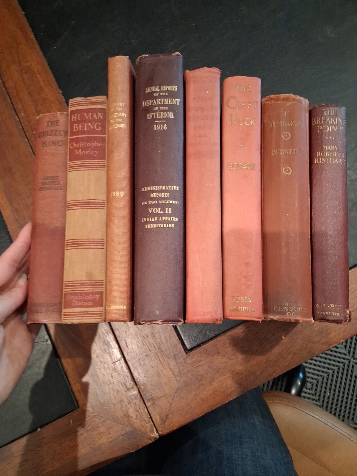 Lot of 8 Shades of RED Old Vintage Antique Rare Hardcover Random Books