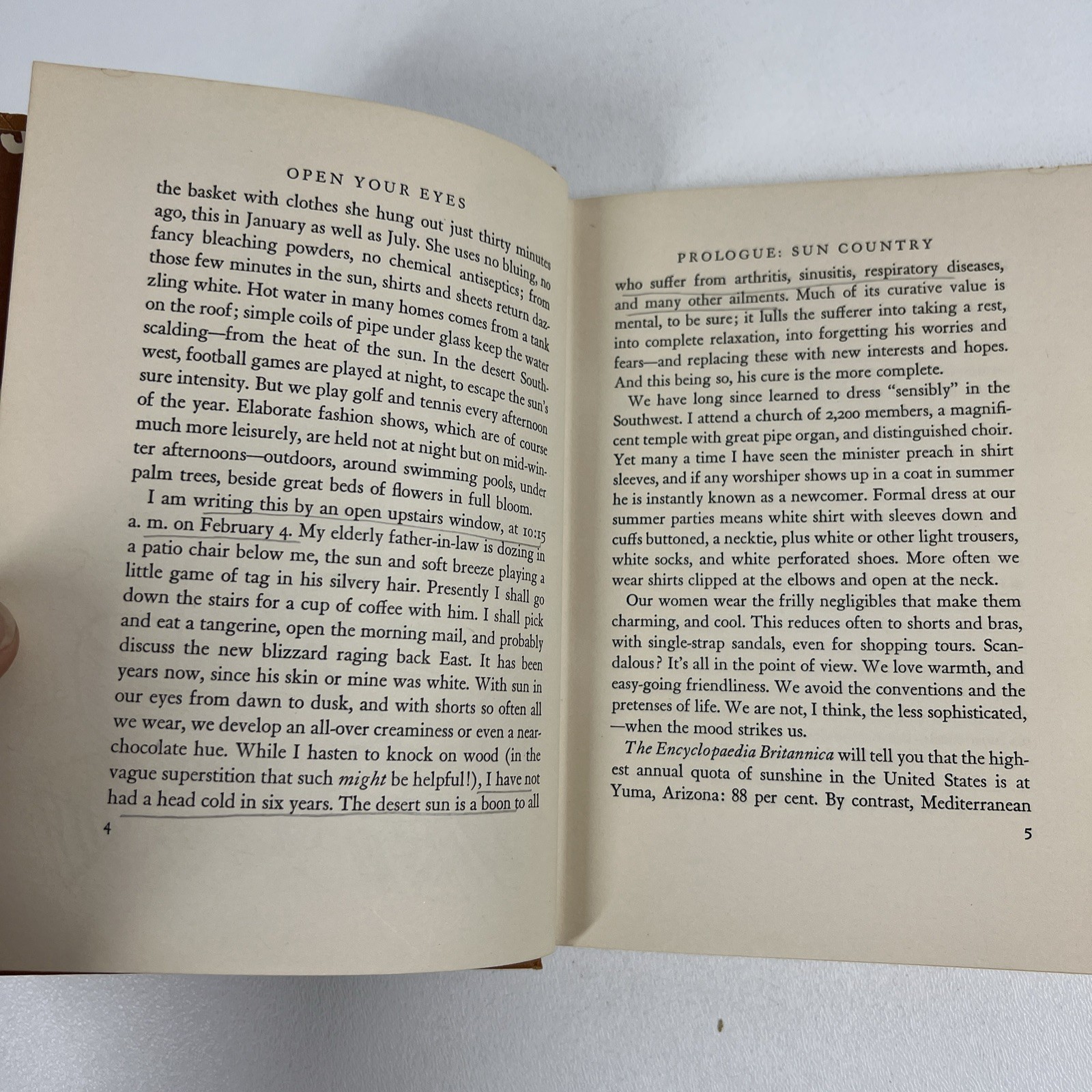 Sun In Your Eyes Book Southwest Oren Arnold 1947 First Edition Humor