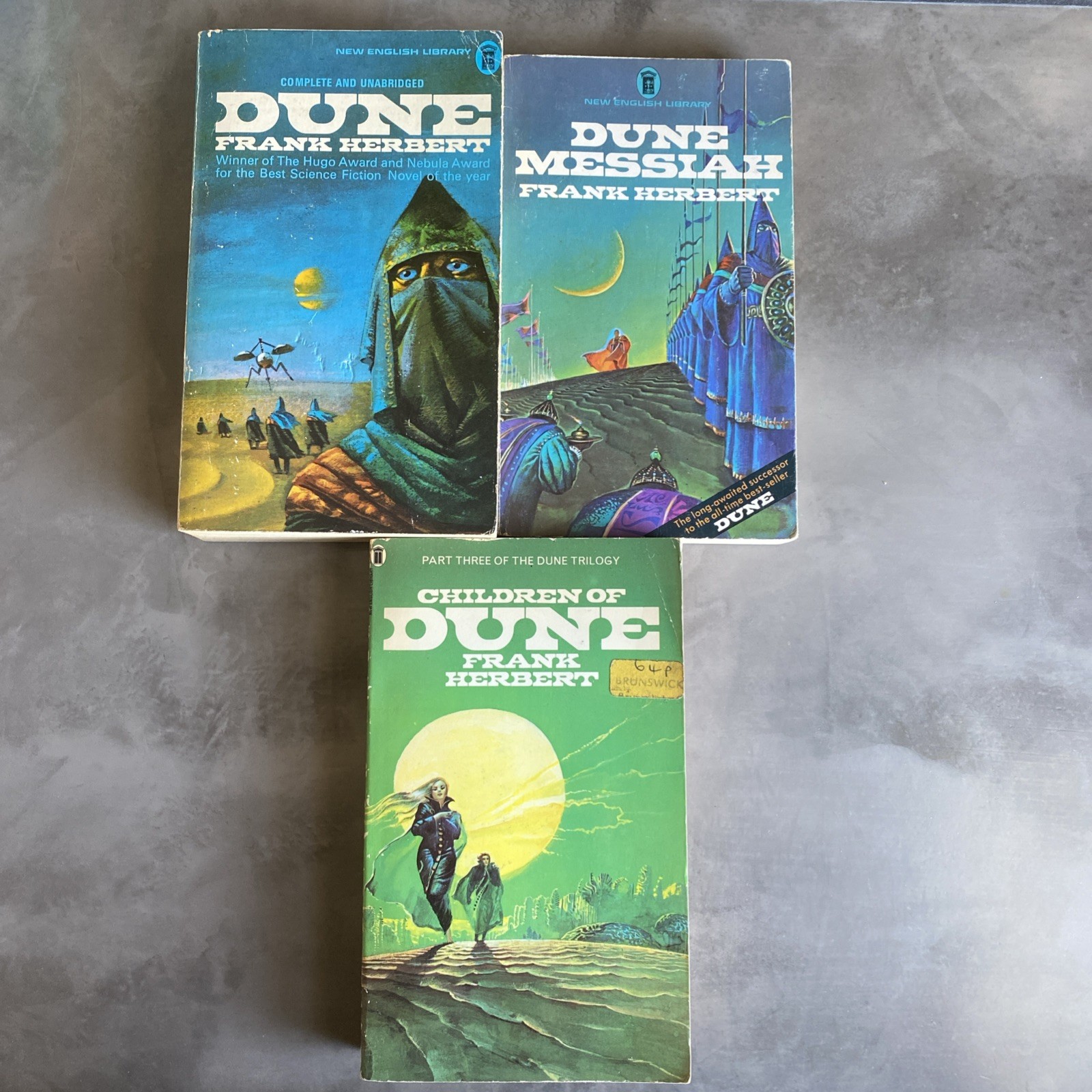 Frank Herbert Dune Trilogy New English Library Editions 75-78 Bruce Pennington