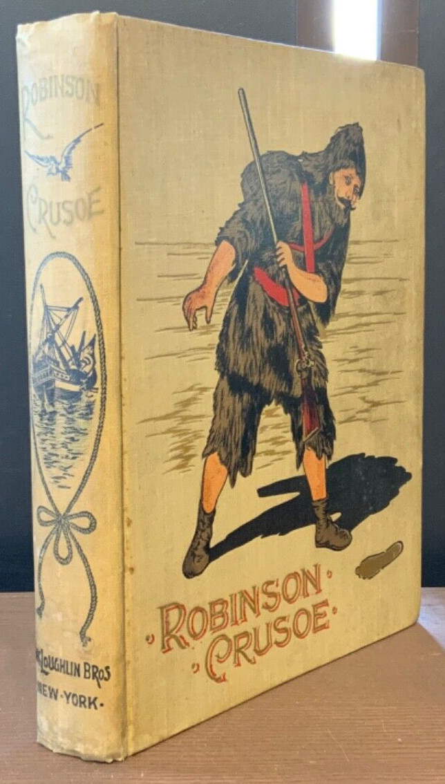 Circa 1900 Robinson Crusoe, by Daniel Defoe. Illustrated by Walter Paget.