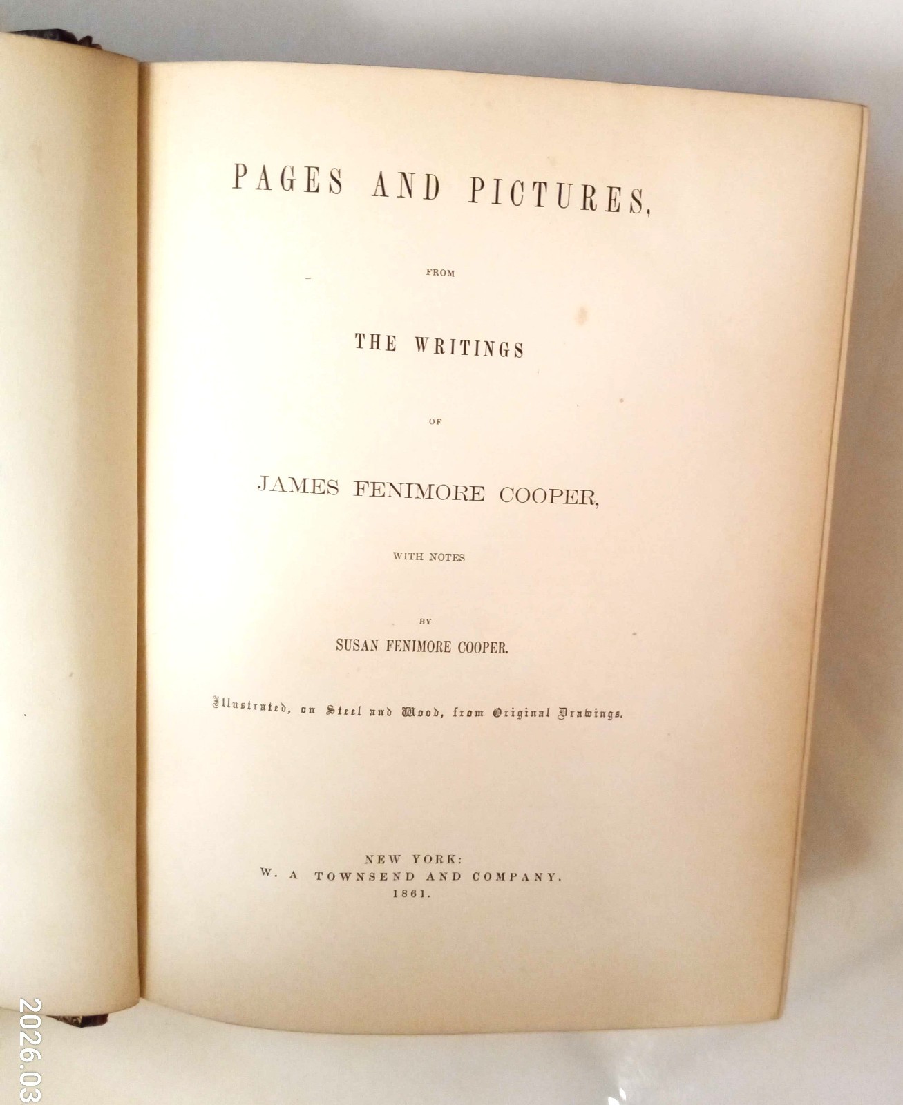Pages and Pictures From the Writings of James Fenimore Cooper 1861